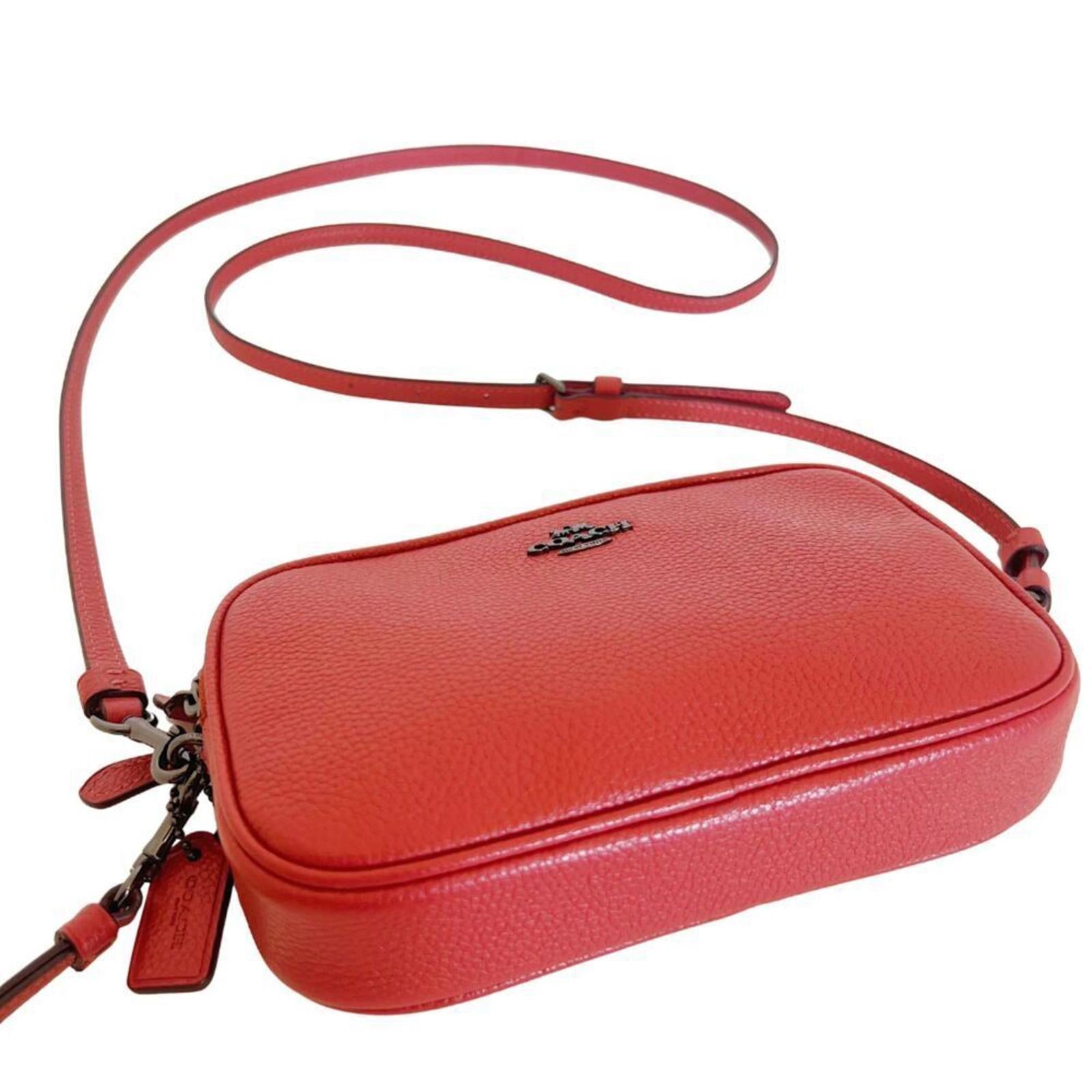 NWOT Coach Pebbled Leather Coral Crossbody Camera Bag Double Zipper Wr by Hot Girl Secondhand