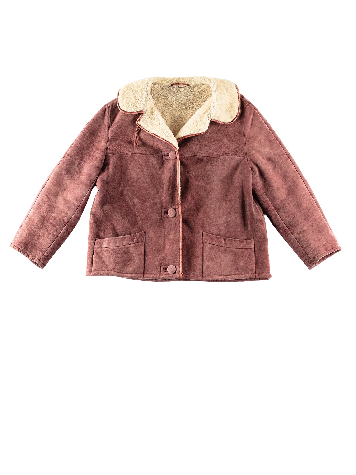 Vintage 80's Women Sheepskin Jacket in Red by Northern Grip