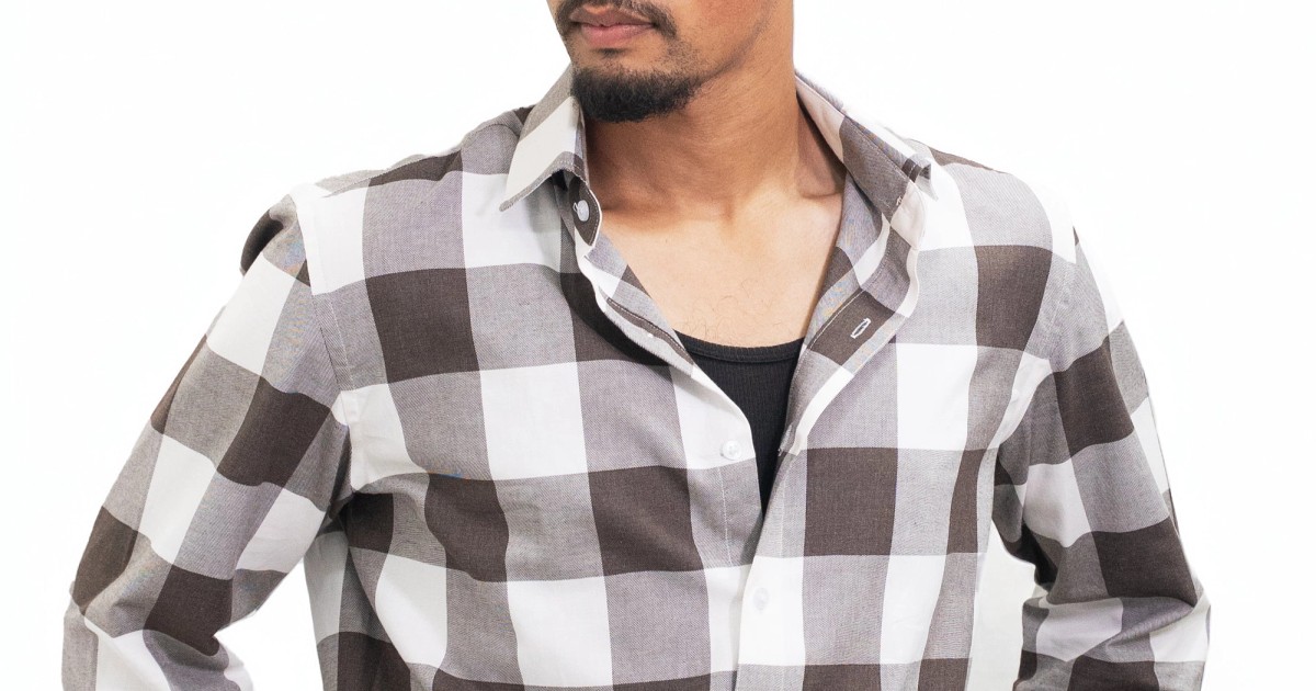 Brownstone — Brown & White Checkered Shirt by Attirity