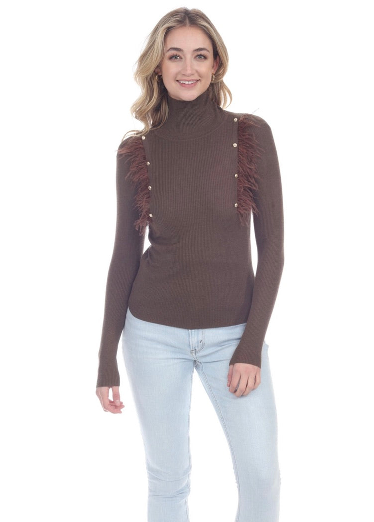 Mia Long-Sleeve Turtle Neck in Chocolate by Sierra Deene