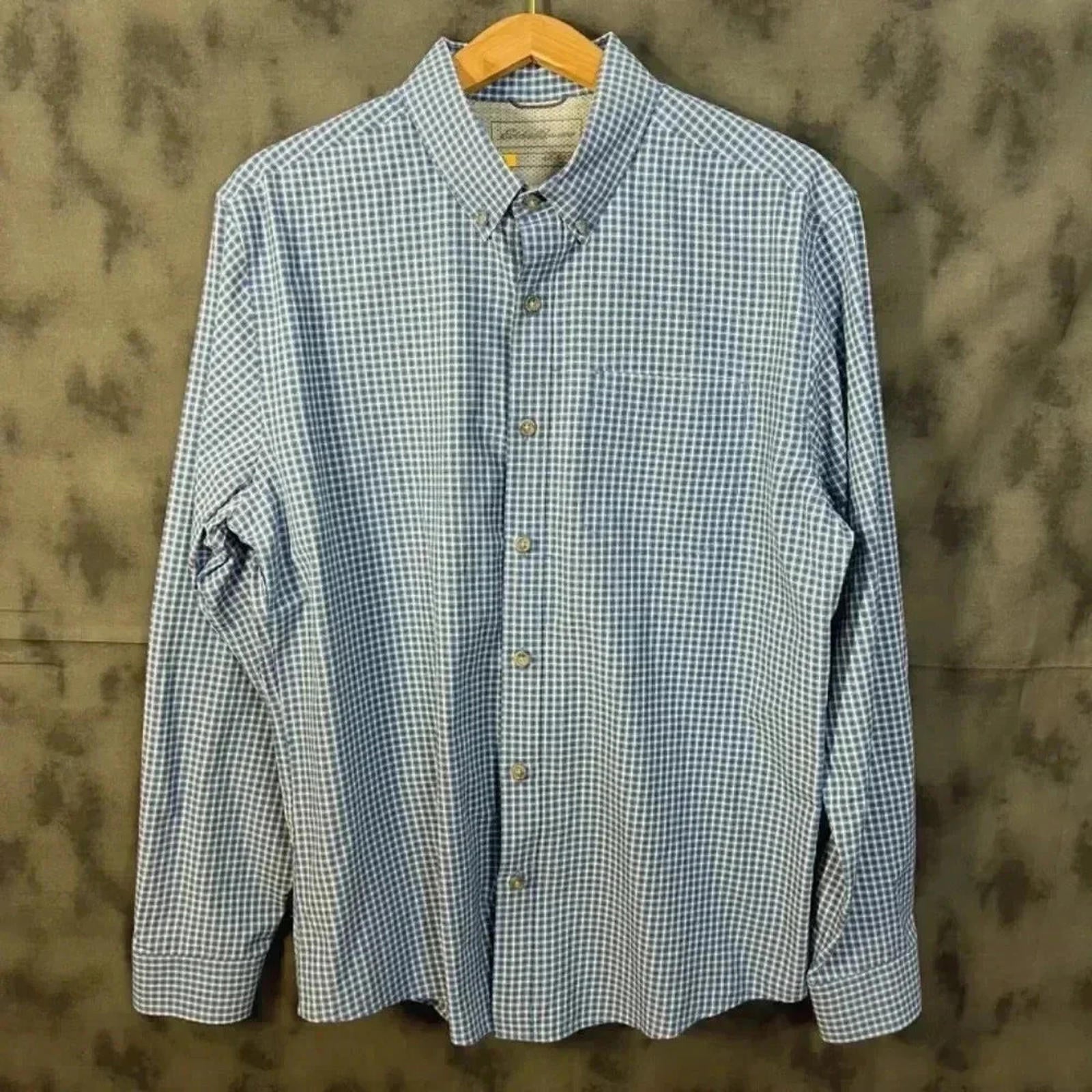 Eddie Bauer Men's Blue Classic Button Up Shirt Long Sleeve Size L hiki by Hot Girl Secondhand