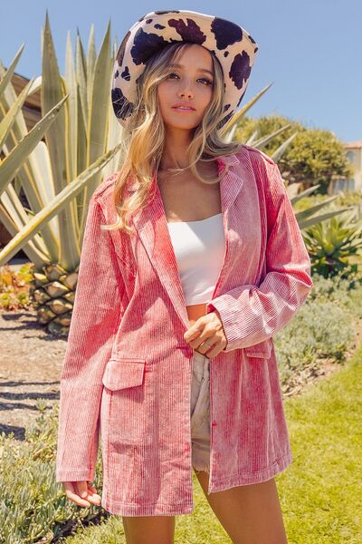 BiBi RIBBED LONG SLEEVE BLAZER by RAËLIV