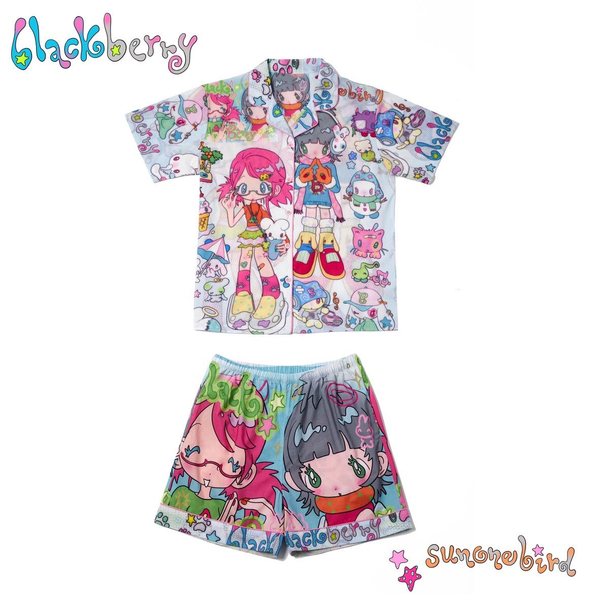 Cute Cotton Pajama Set - BlackBerry by Land Decora