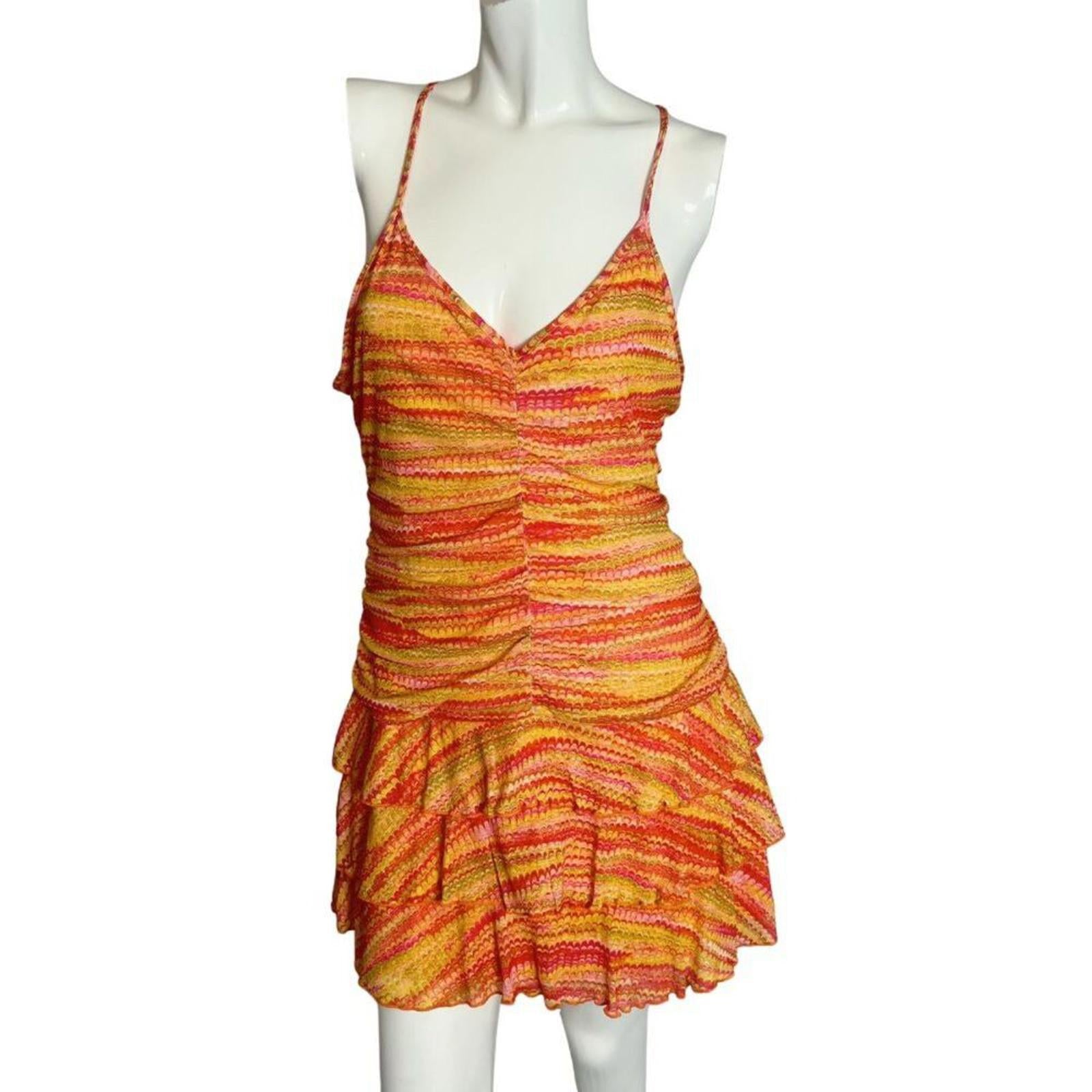 NWT Wild Fable Orange Yellow Ruffle Layered Summer Dress Fairycore Siz by Hot Girl Secondhand