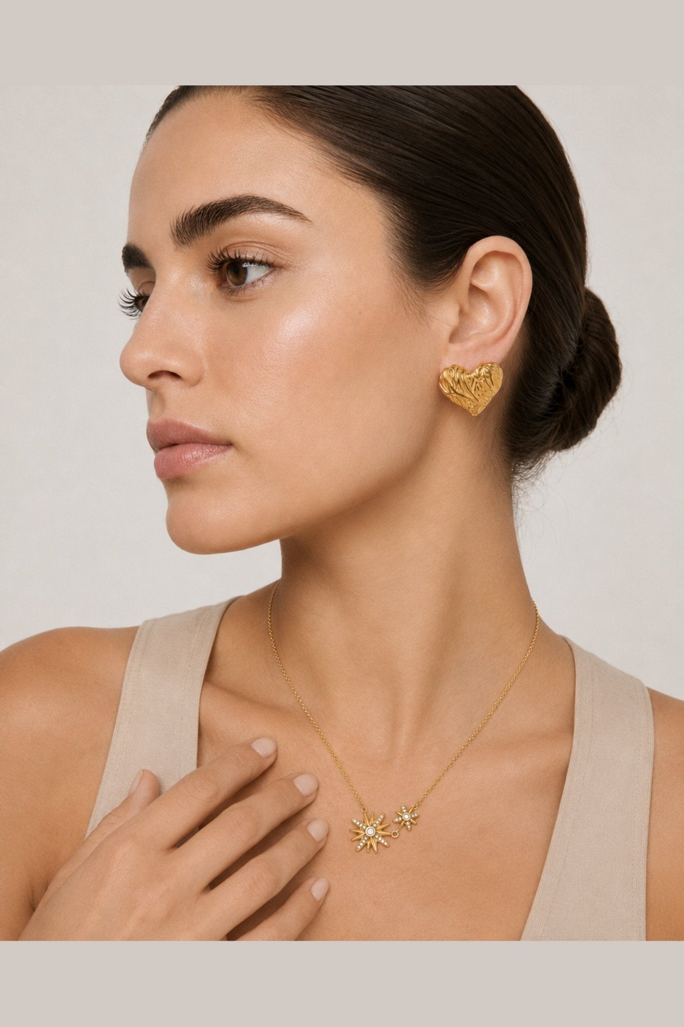Amara Waterproof Molten Heart Stud by Akalia