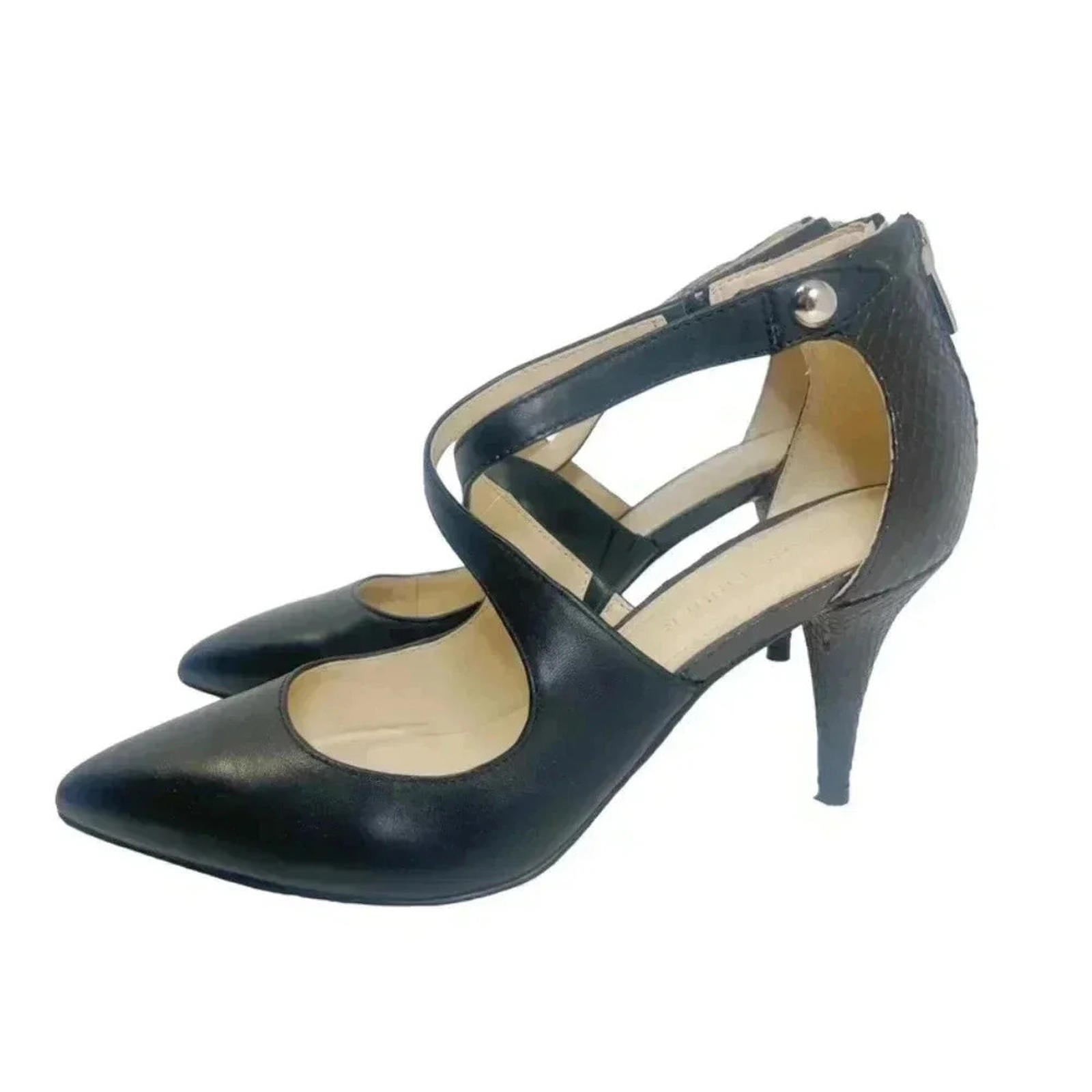 Marc Fisher MFKalayne Black Leather Pointed Toe Heel Size 8 by Hot Girl Secondhand