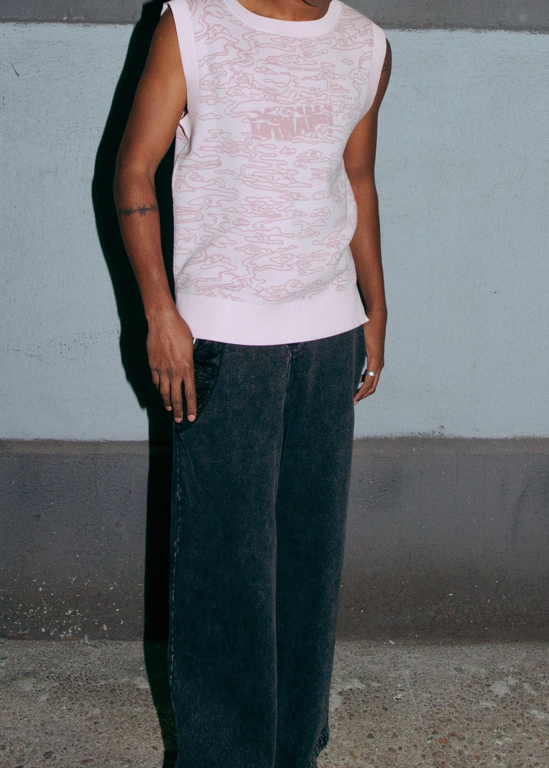Cai Double Sided Jacquard Sweater Vest by DAWANG