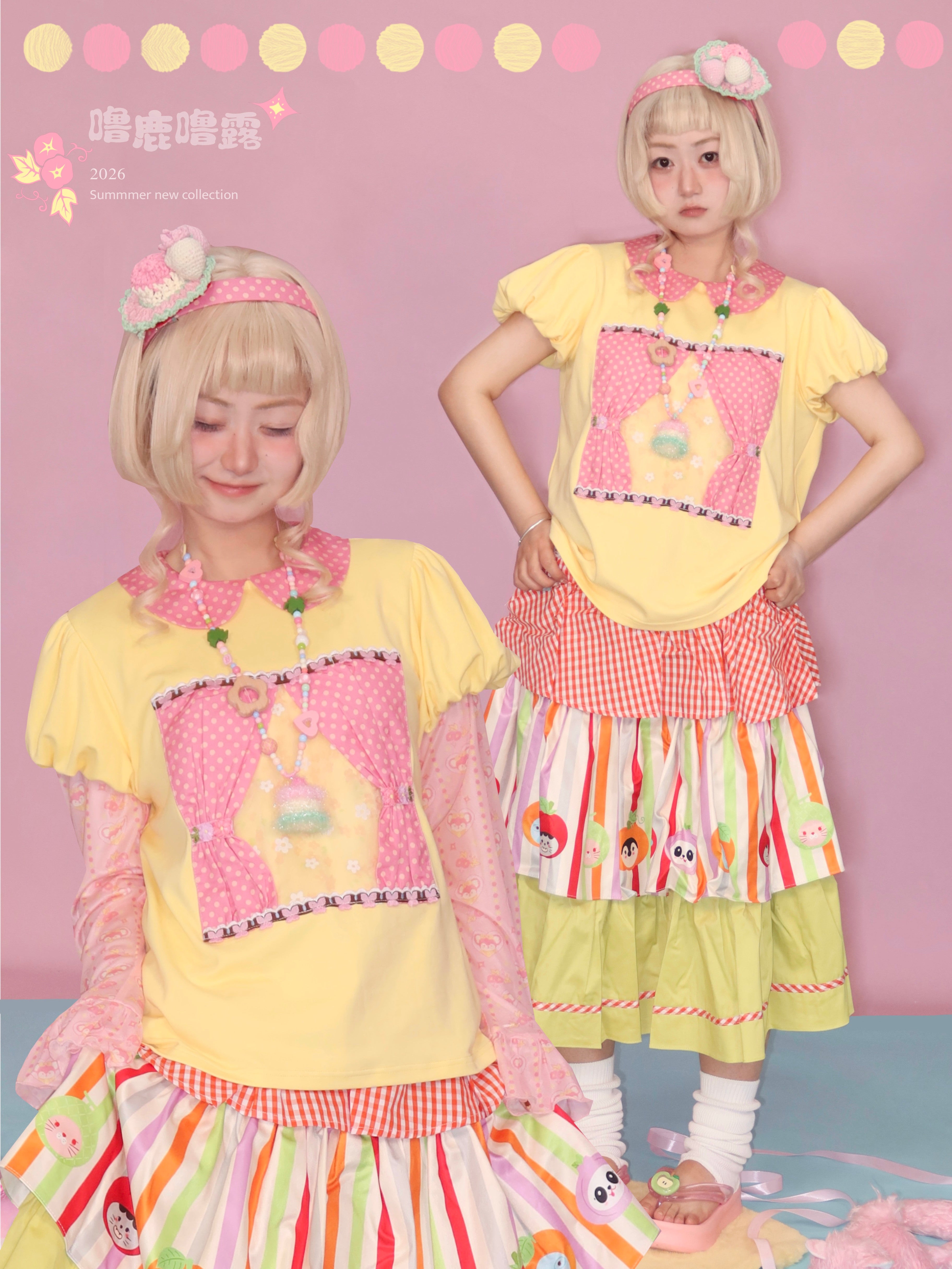 Kawaii Polka Puff Tee - Lulululu by Land Decora