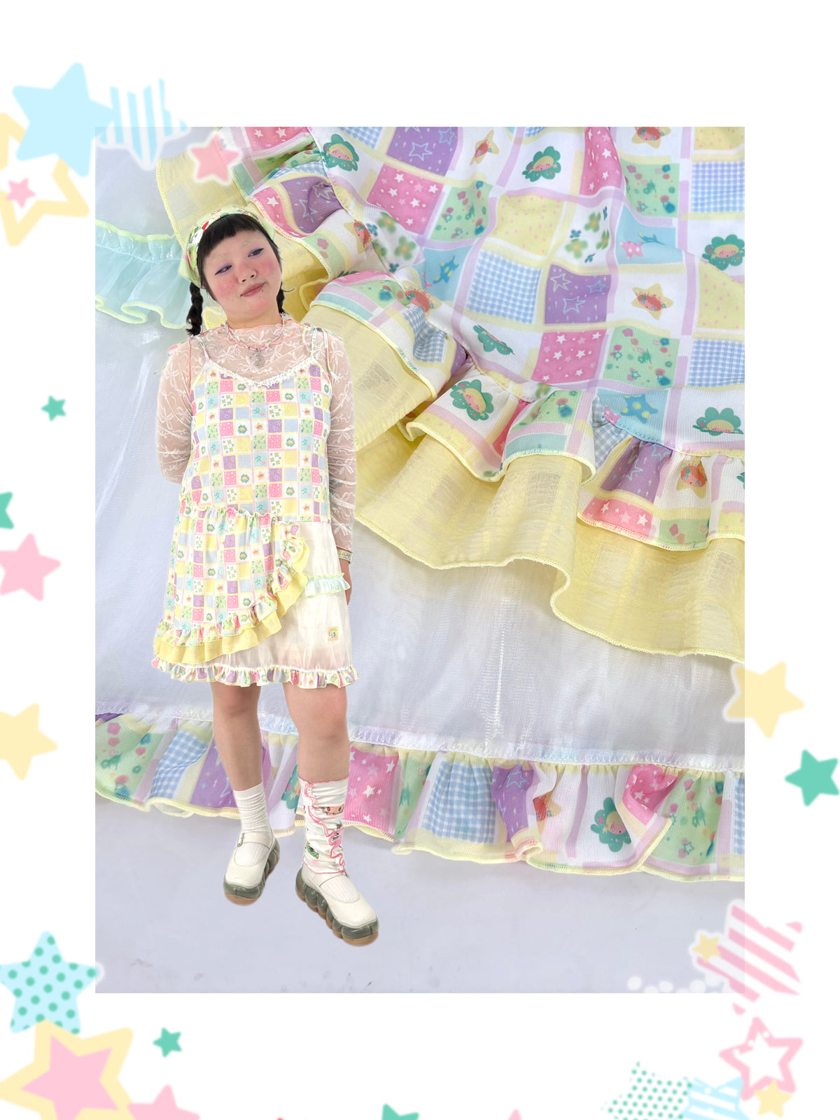 Kawaii Asymmetric Slip Dress - shishihshop by Land Decora