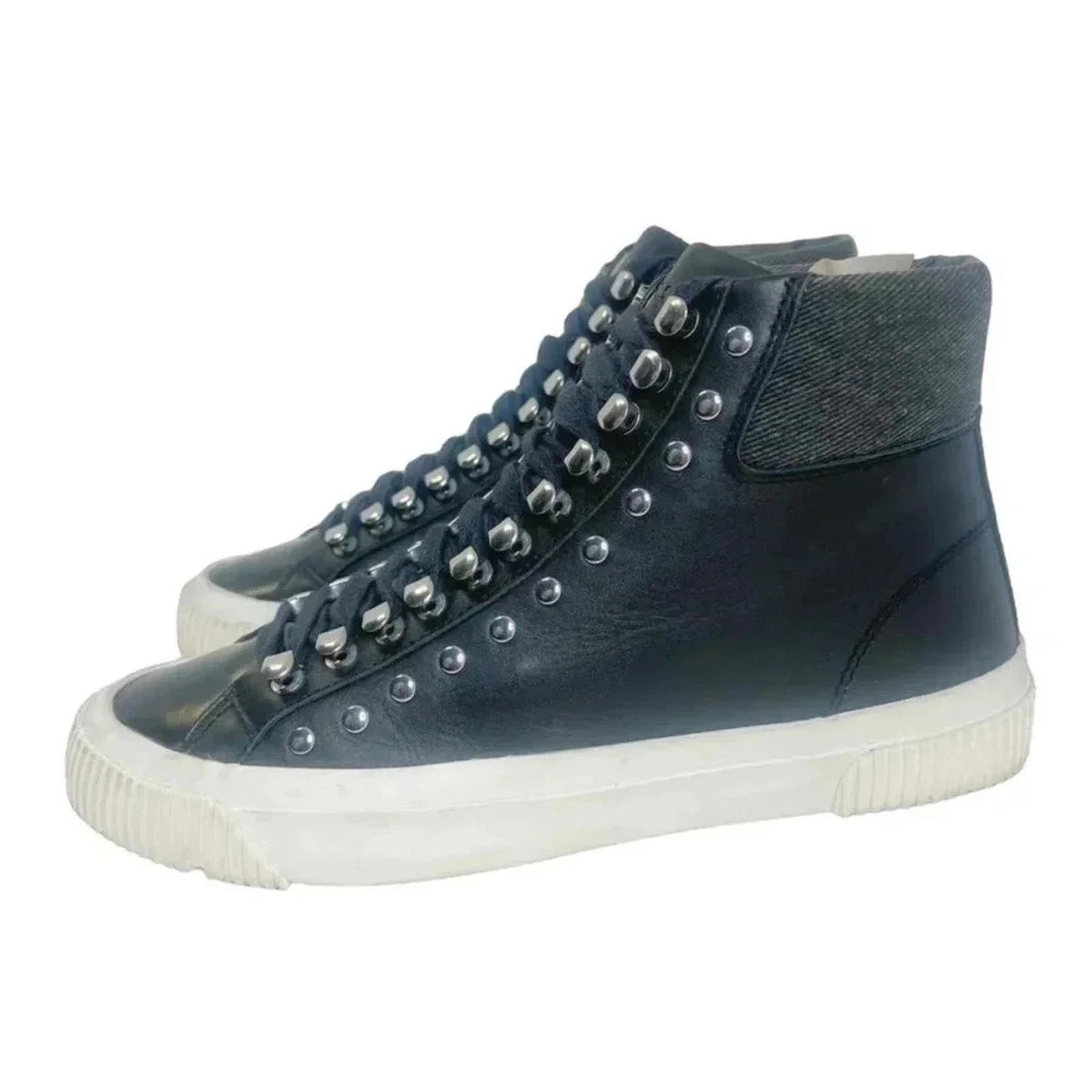 Diesel S-Mustave Womens Black Leather High Top Lace Up Sneaker Size 7. by Hot Girl Secondhand