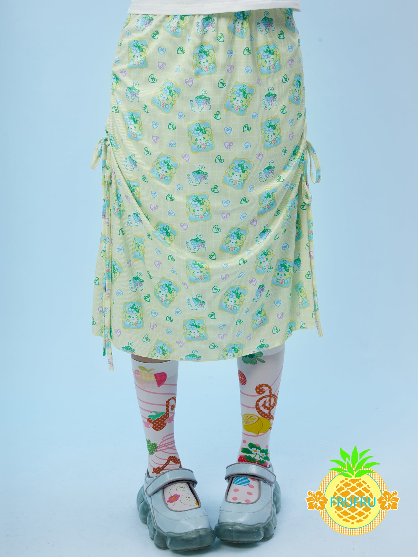 Frufru Cartoon Print Sun Protection Skirt | Kawaii Harajuku Half Skirt by Land Decora