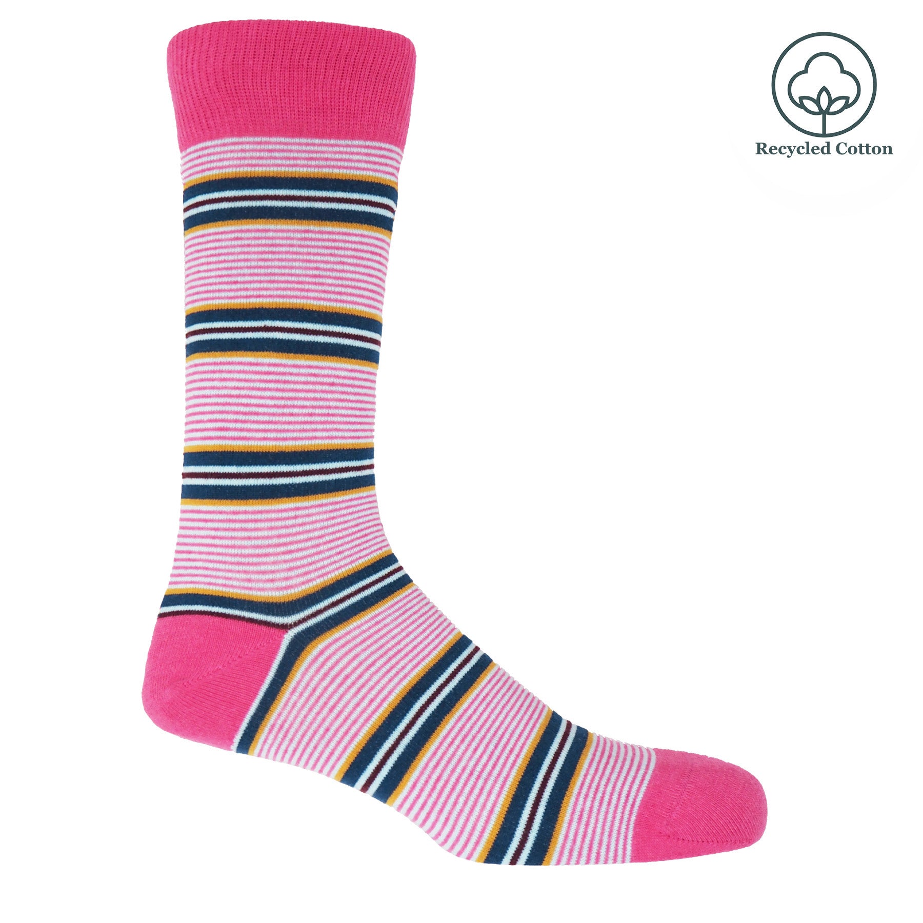 Multistripe Men's Socks - Pink by Peper Harow