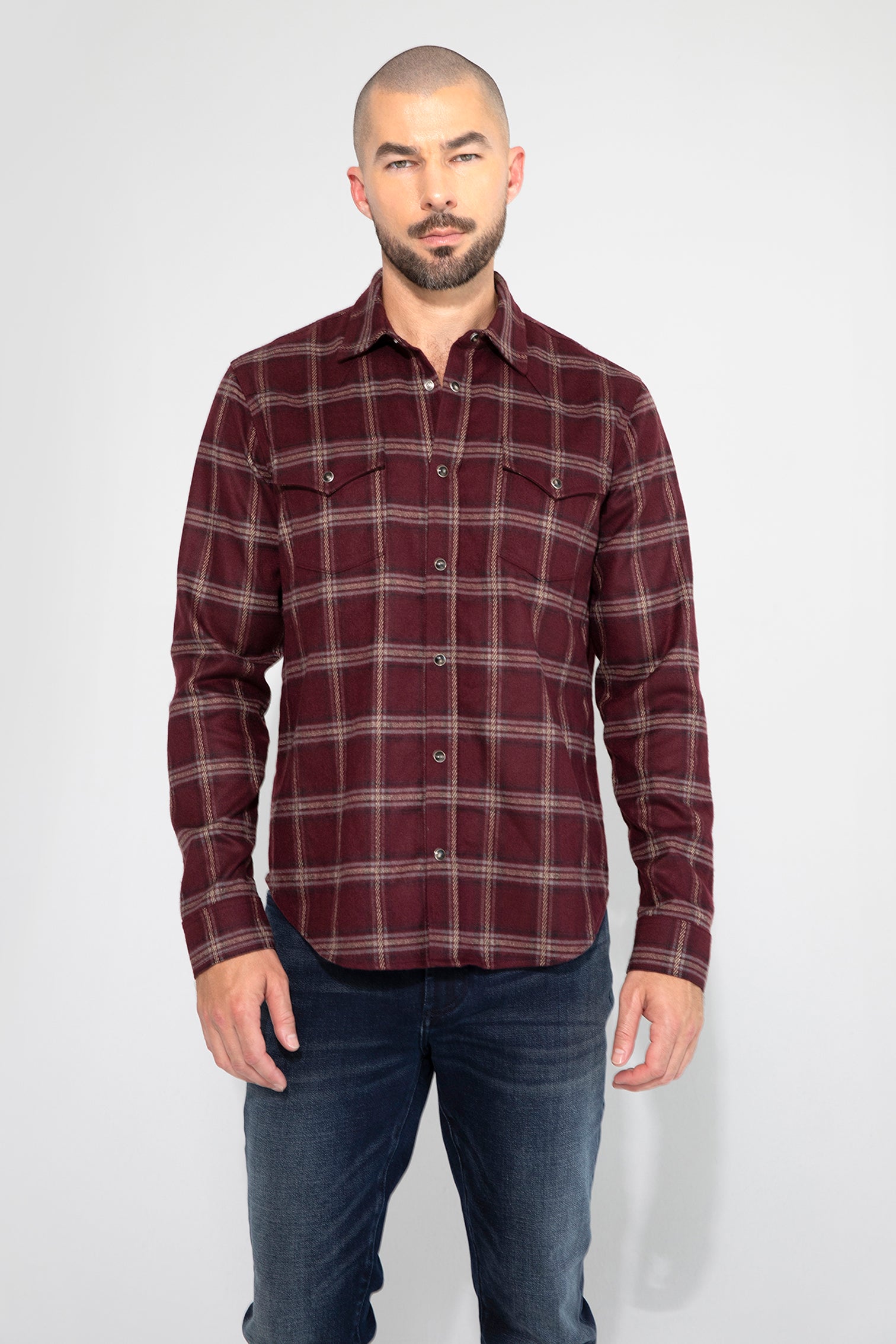 Eastwood Tartan Stretch Western Shirt by MONFRERE