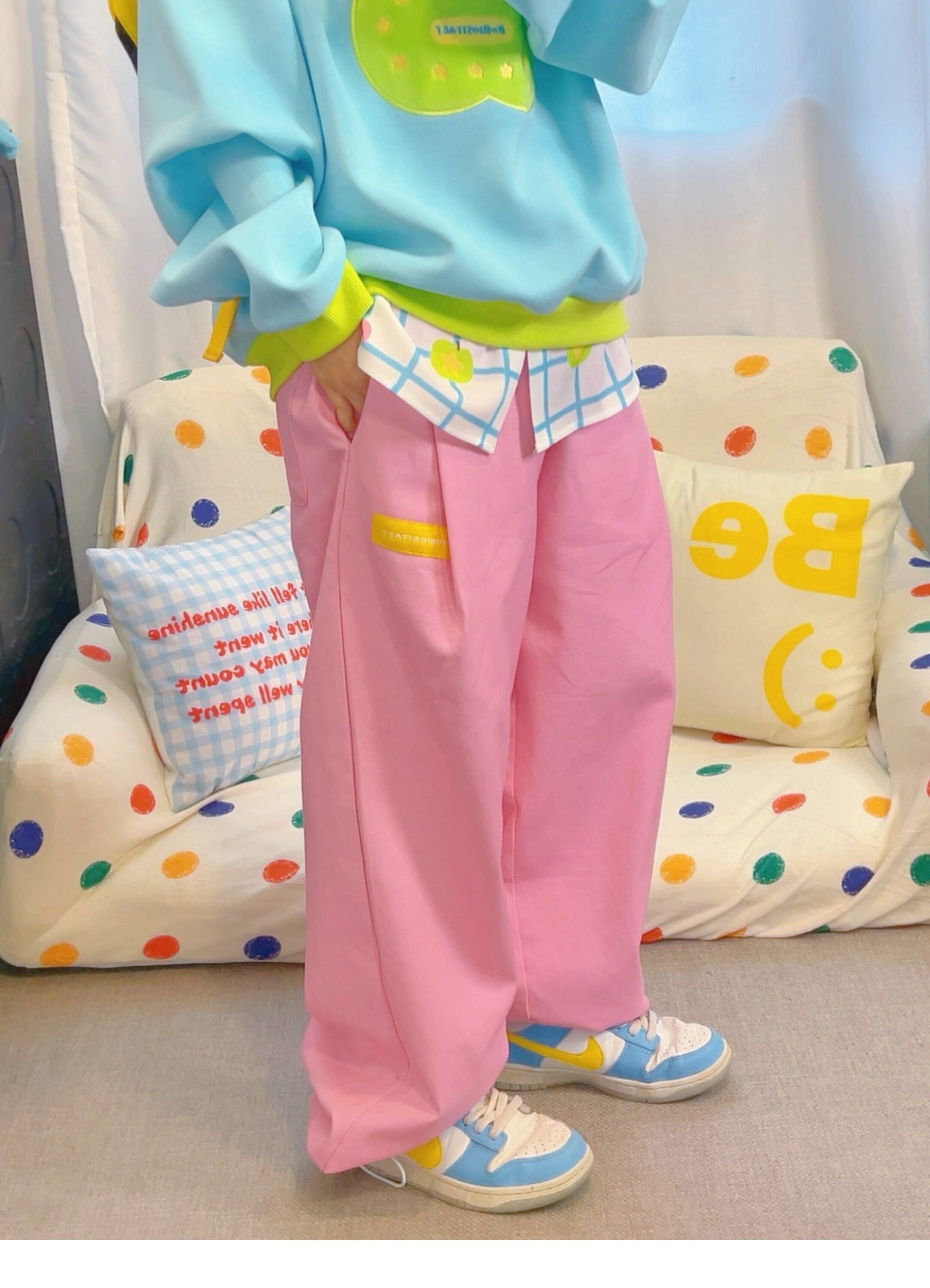 Pink Wide-Leg Cotton Pants - KURIOSITAET by Land Decora