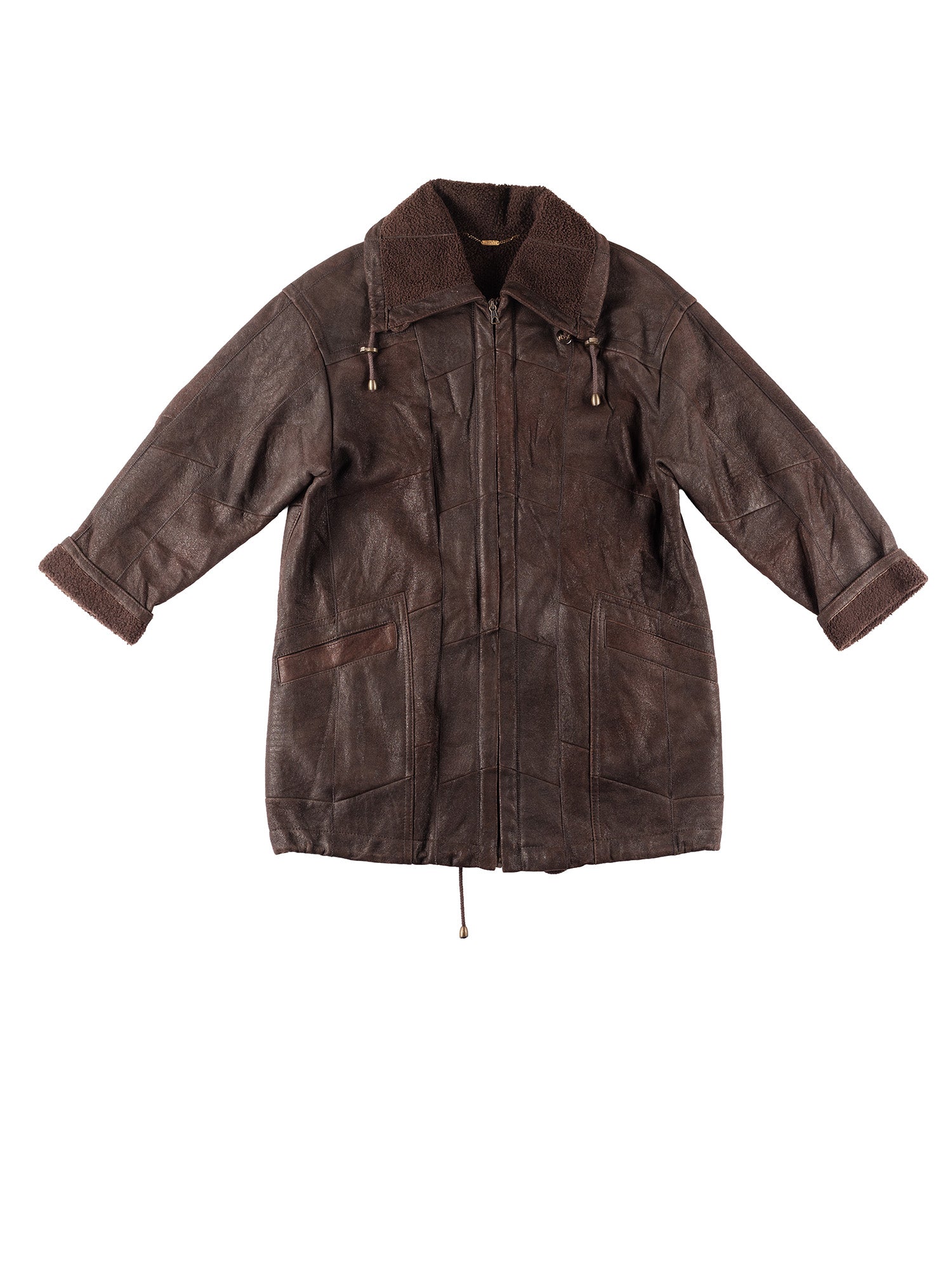 Vintage 80's Women Sheepskin Coat in Brown by Northern Grip