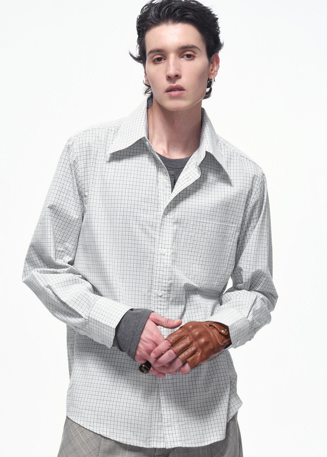 Script-X Two-Tone Plaid Shirt by OFFCULTURE