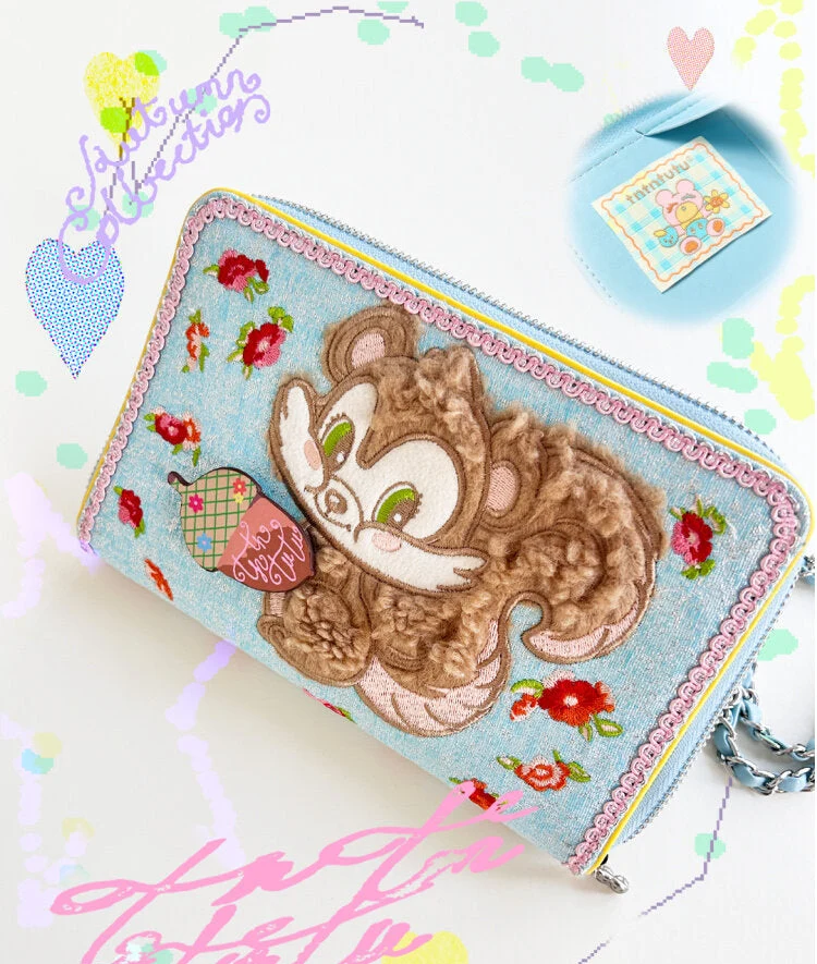 Kawaii Embroidered Passport Crossbody Bag - tntntutu by Land Decora