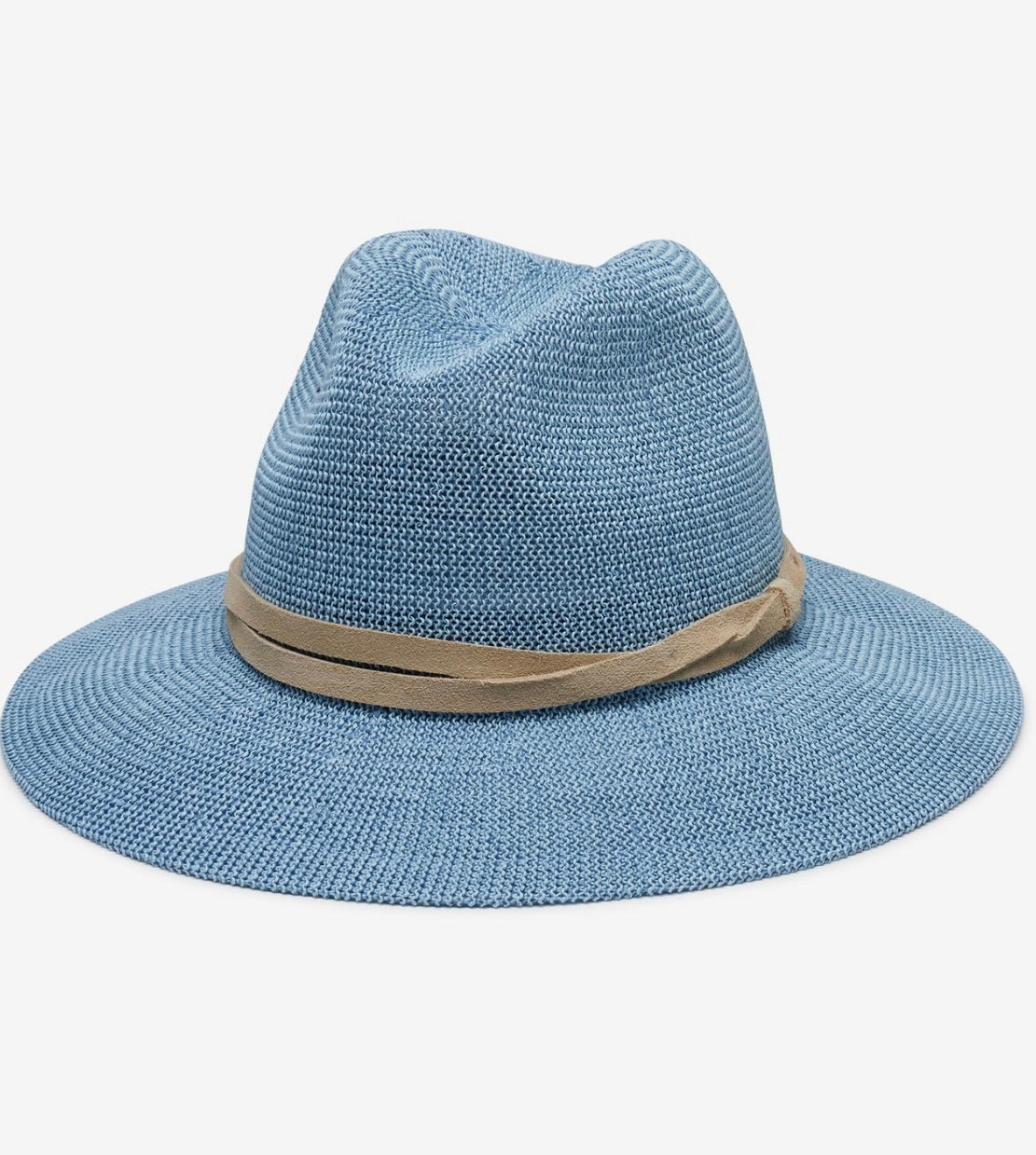 Wyeth Sedona Straw Panama Hat in Light Blue by Sierra Deene