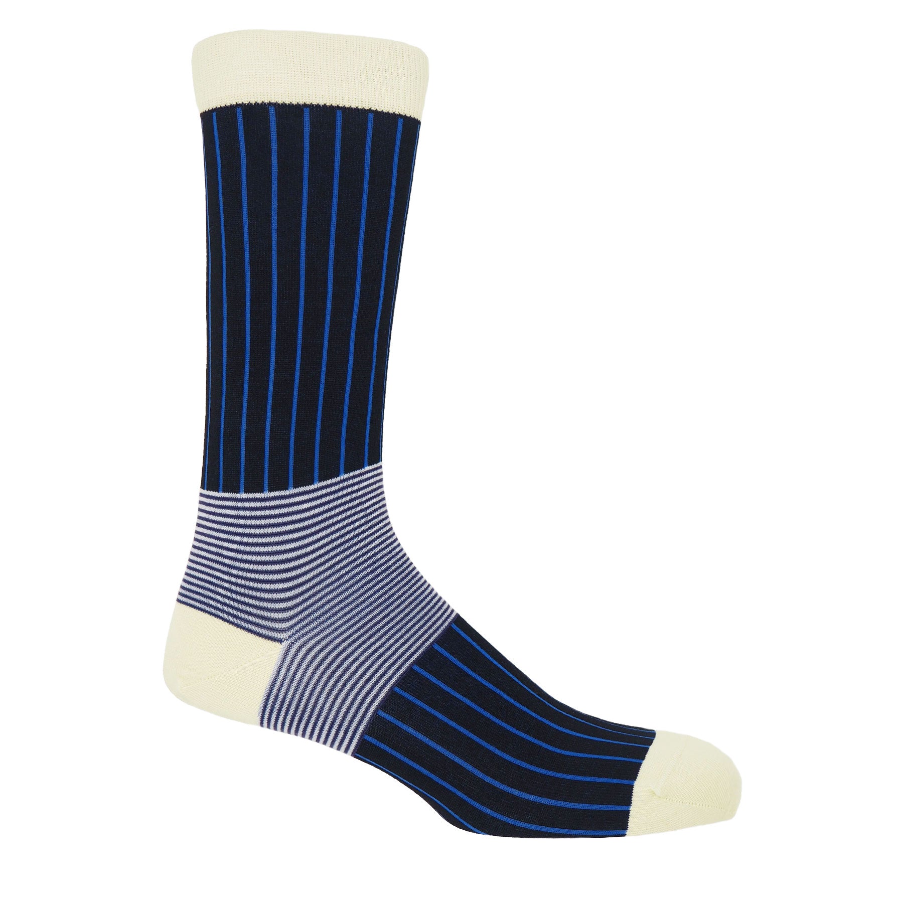 Oxford Stripe Men's Socks - Black by Peper Harow