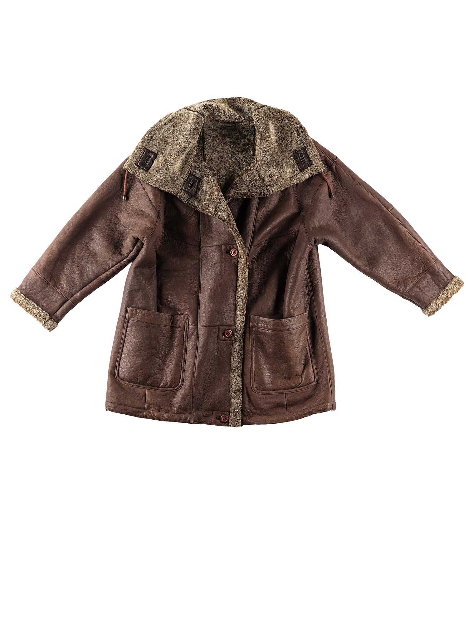 Vintage 80's Men Sheepskin Coat in Brown by Northern Grip