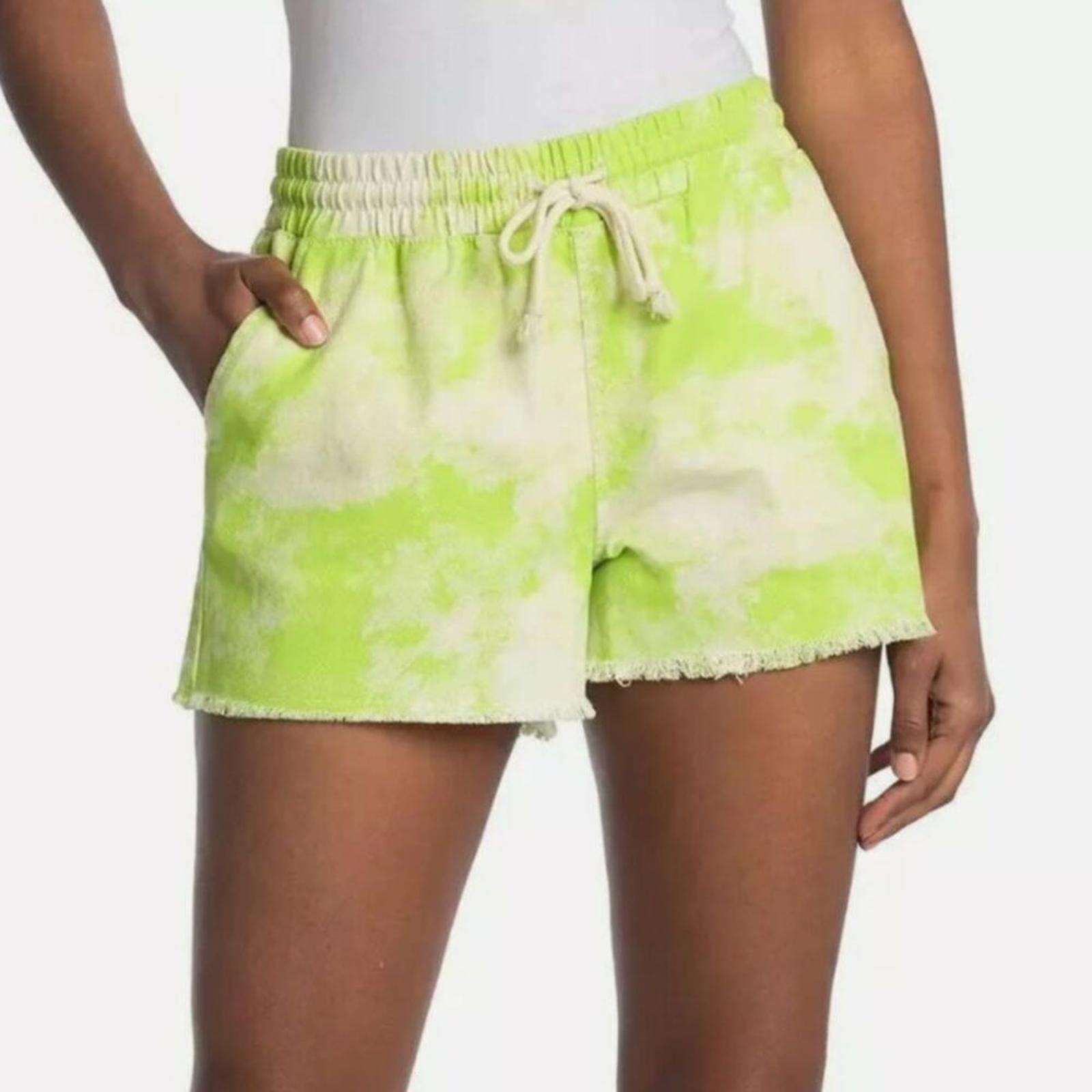 NWT Nordstrom Abound Green Tie Dye Shorts Drawstring Waist Size M by Hot Girl Secondhand