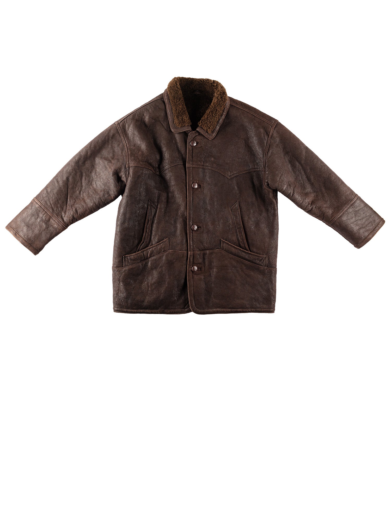 Vintage 90's Men Sheepskin Coat in Brown by Northern Grip