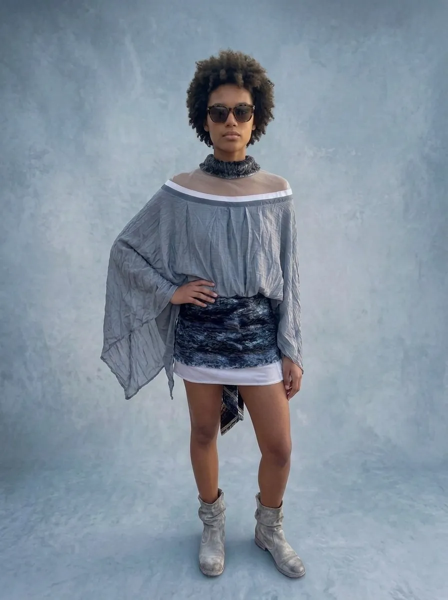 Illusion Neckline Cape & Two-Tone Skirt Set | Shore Darling by Shore Darling Co.