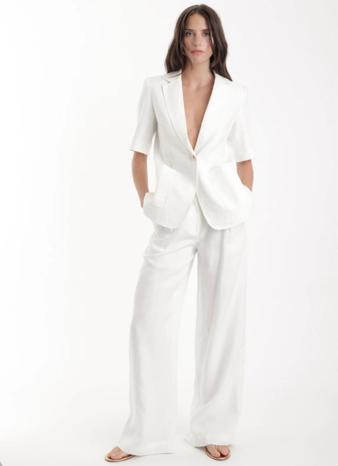 Karina Grimaldi Aven Linen Blazer by Sierra Deene