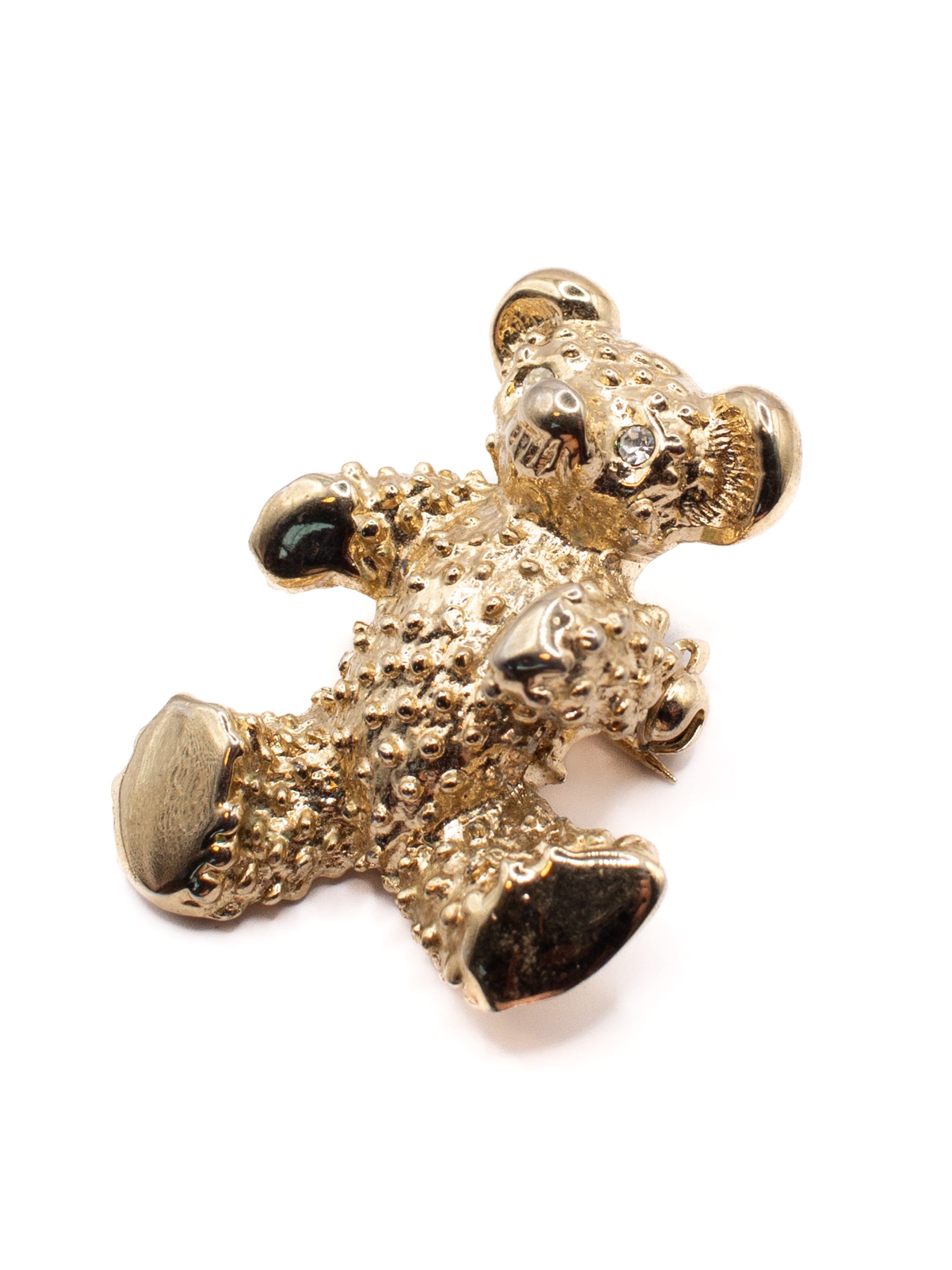 Vintage 80's Teddy Bear Brooch in Gold by Northern Grip