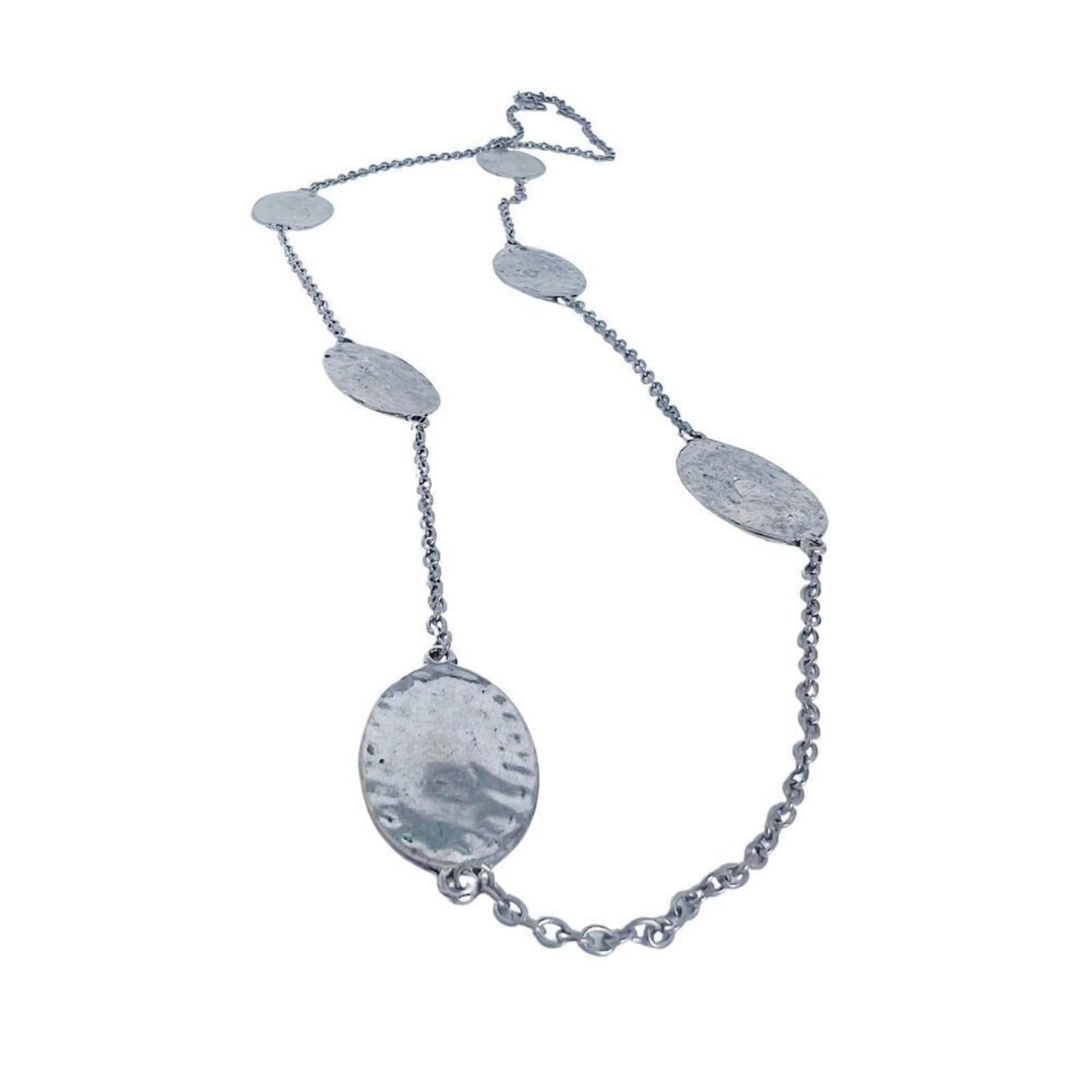 Silver Long Necklace Chain Multiple Pendants Boho Bohemian by Hot Girl Secondhand