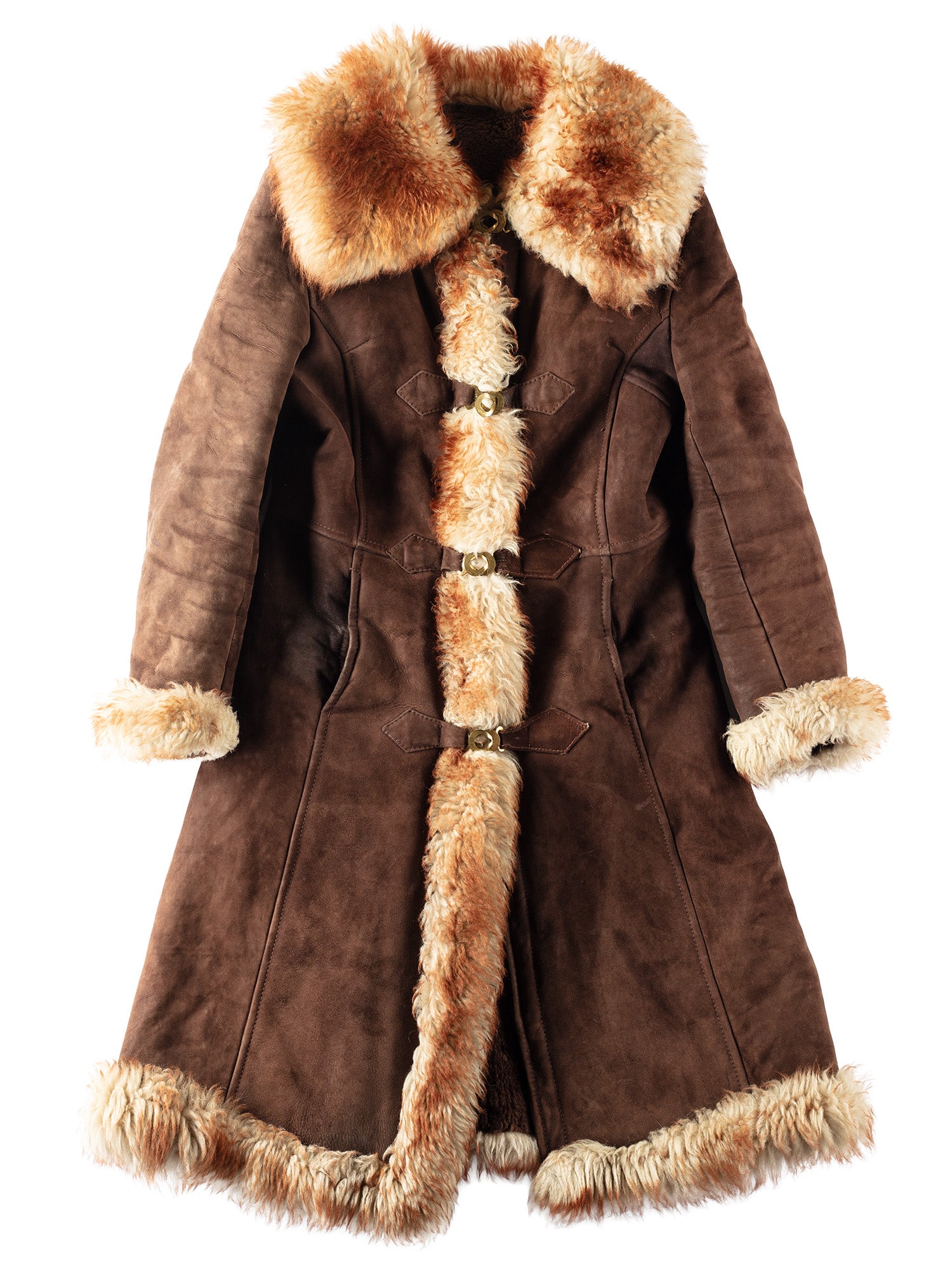 Vintage 70's Women Sheepskin Penny Lane Coat in Brown by Northern Grip