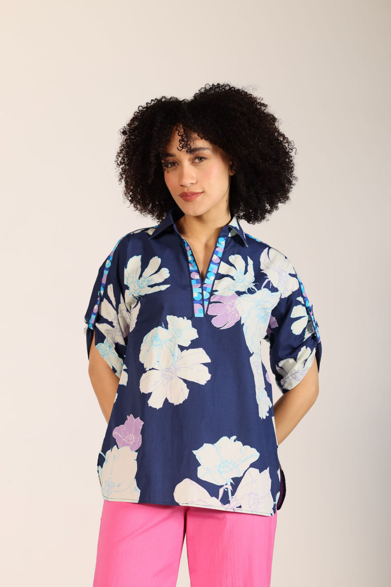 INK FLORALS GISELLE TOP by Maude Vivante