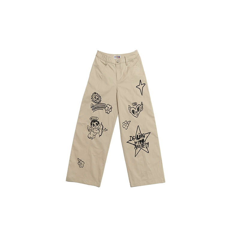 Girly Fashion Iscreamcolour Khaki Print Pants | Soft Feminine Style by Land Decora