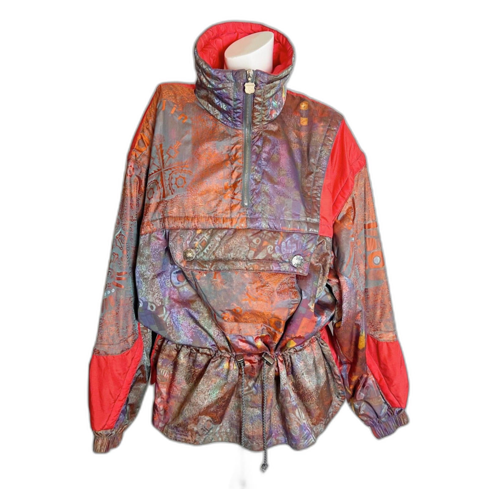 Vintage 1980s Kaelin Ski Jacket Orange Purple Holographic Women's Size by Hot Girl Secondhand