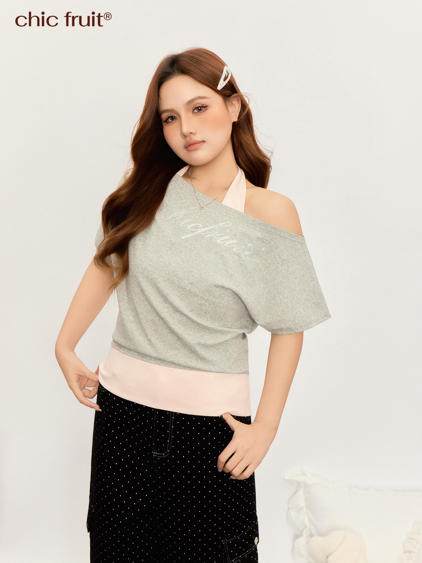 Kawaii Off-Shoulder T-Shirt - CHIC FRUIT by Land Decora