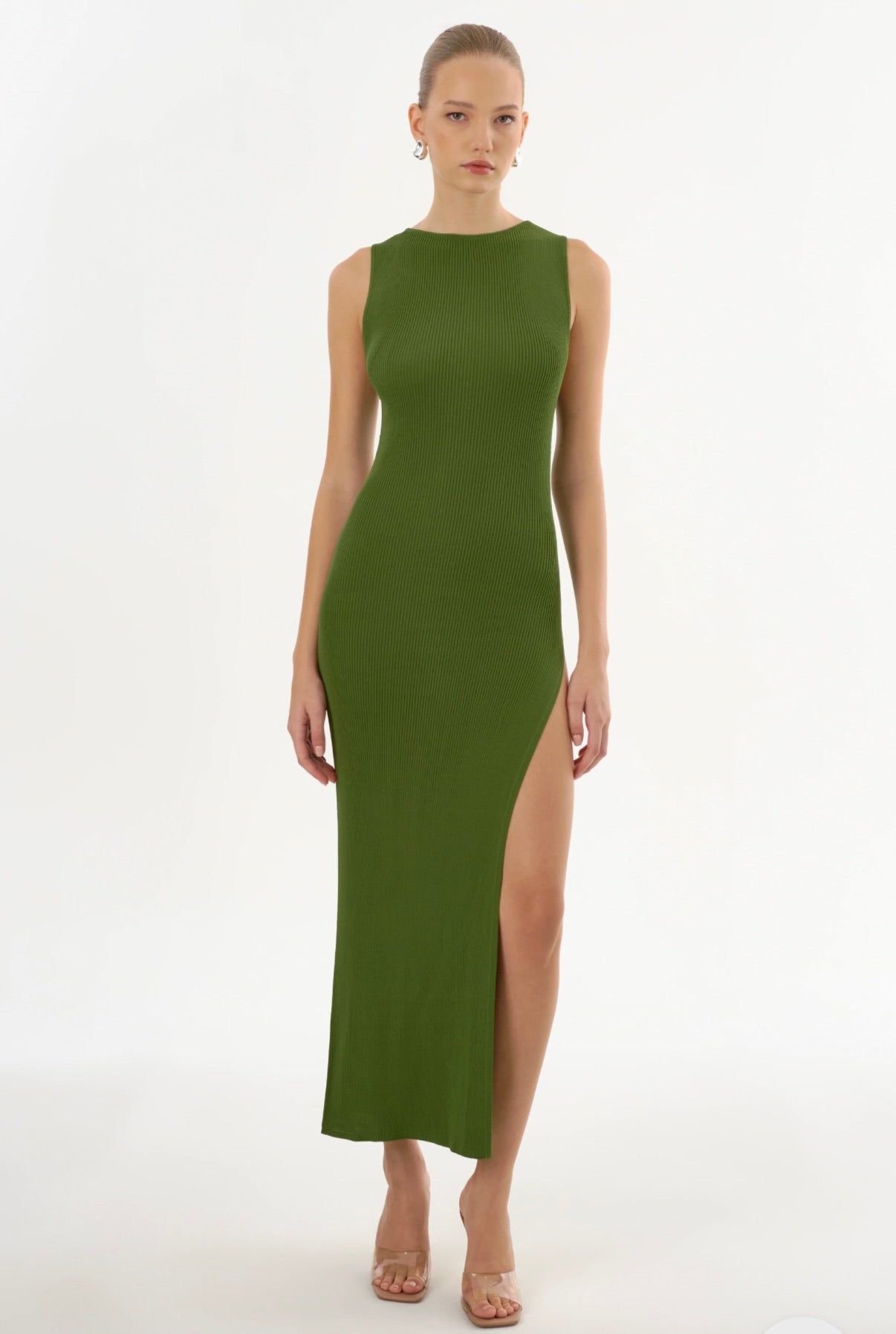 Giovanna Rib Knit Maxi Dress - Fern by Sierra Deene