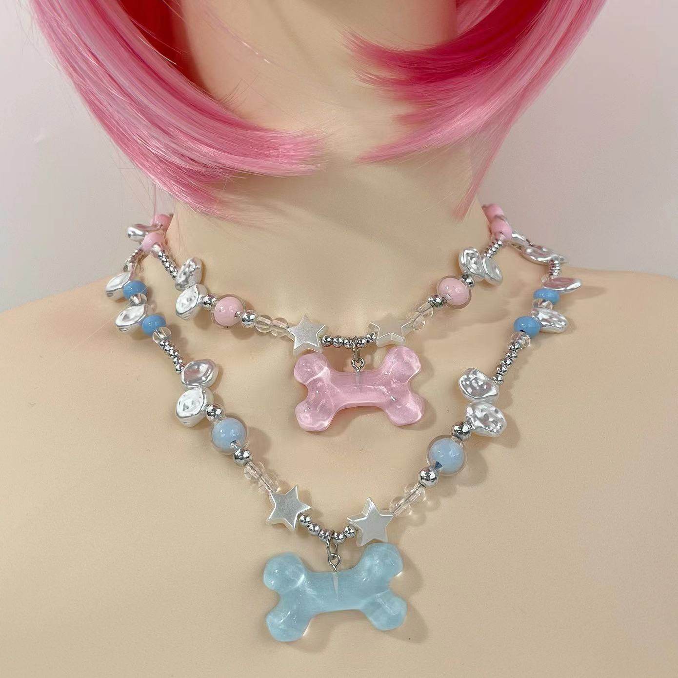 Y2K Clear Bone Necklace | Statement Accessory by Land Decora