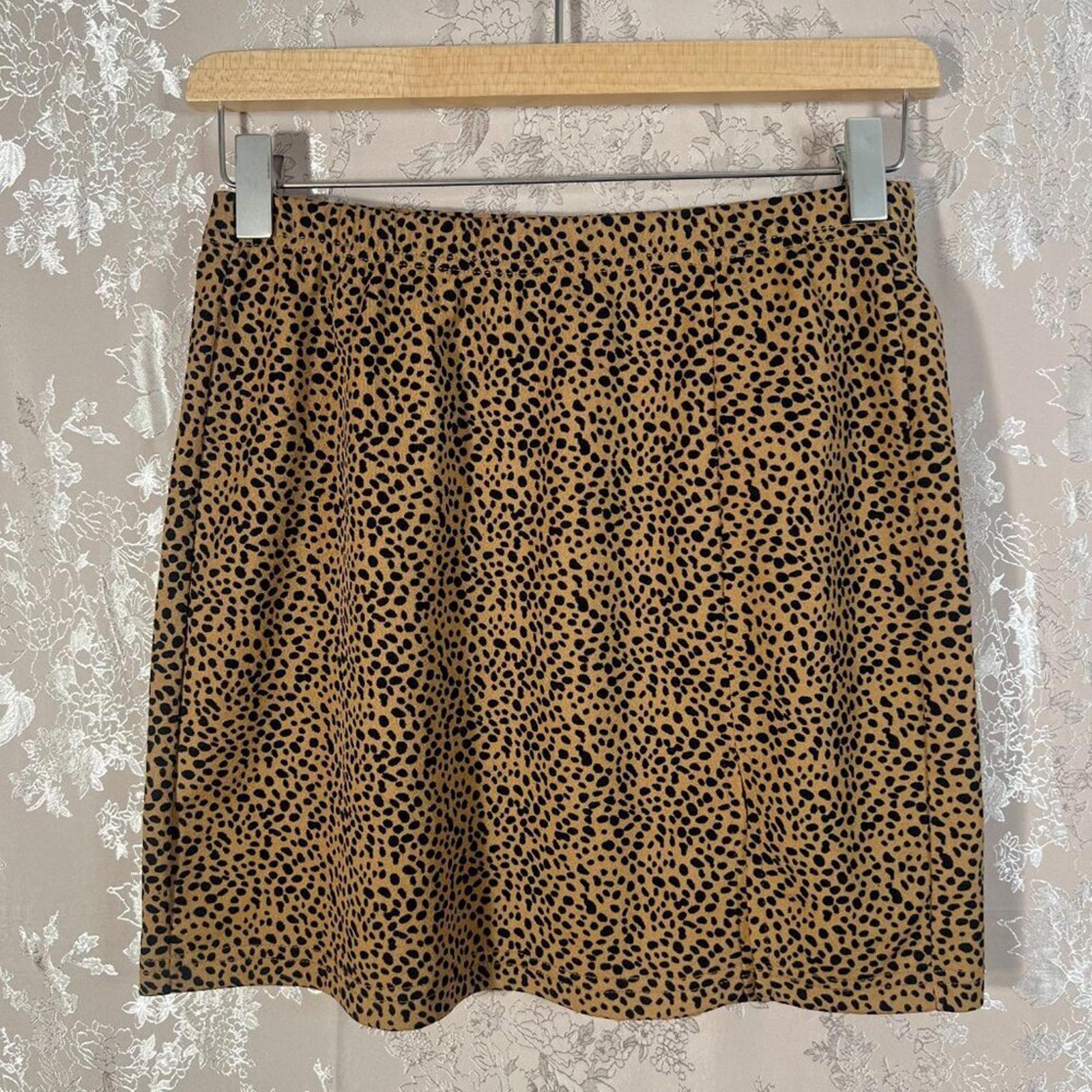 Shein Cheetah Print Black and Tan Brown Spotted Animal Print Mini Skir by Hot Girl Secondhand