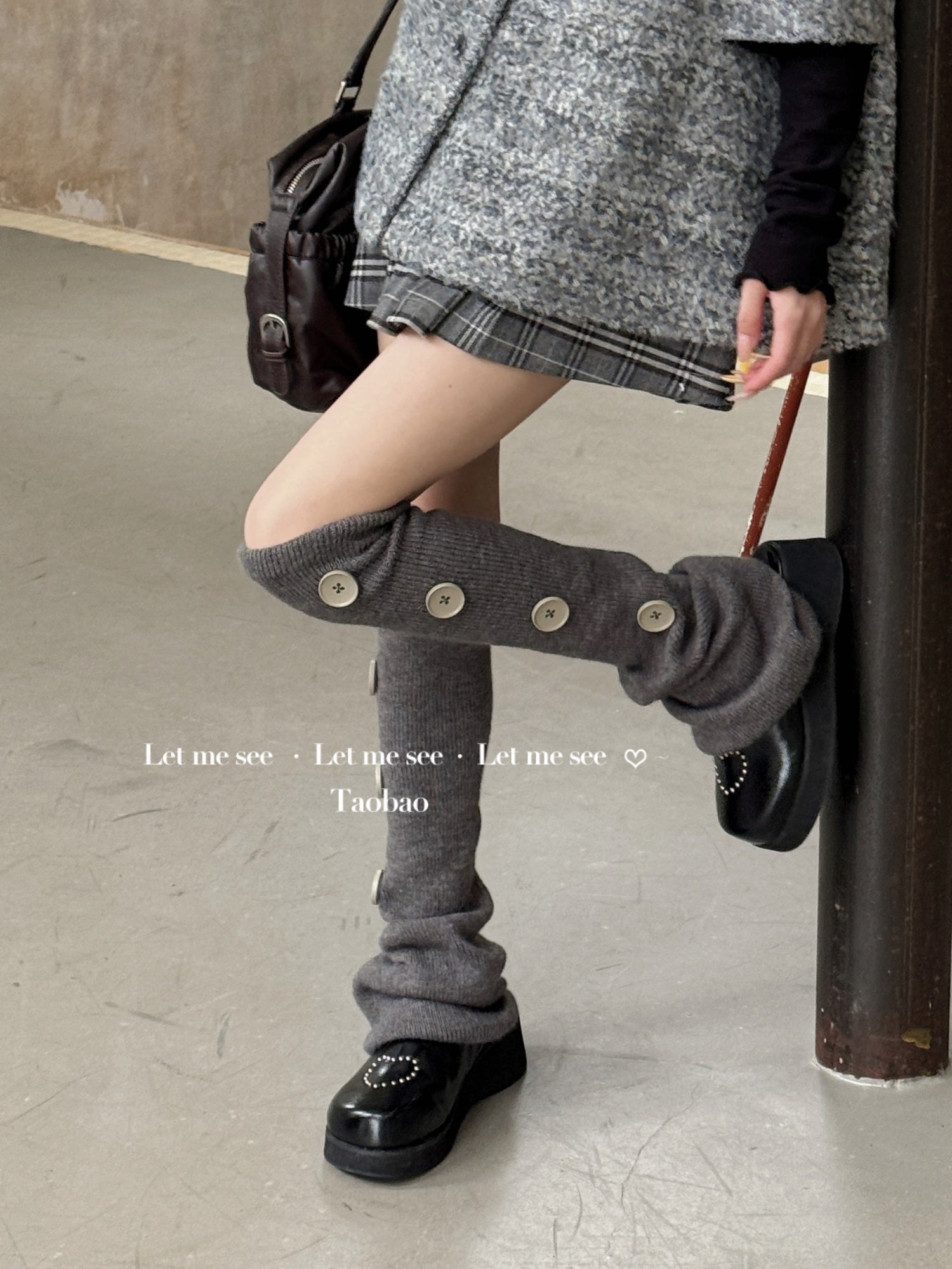 Y2K Subculture Knit Leg Warmers - LET ME SEE by Land Decora