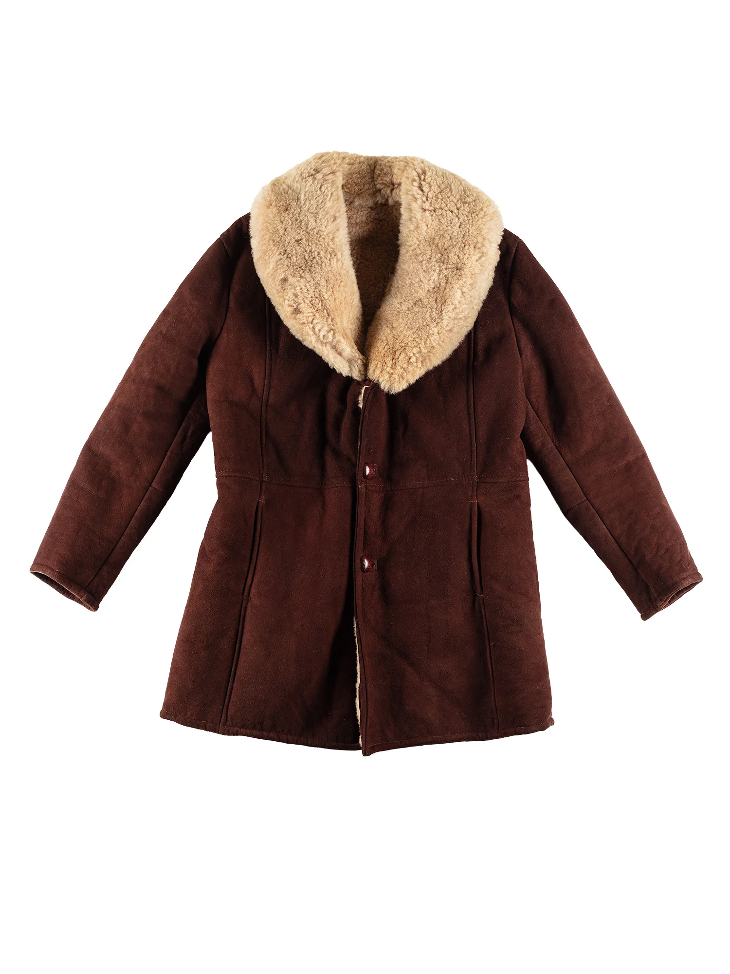 Vintage 70's Men Sheepskin Coat in Brown by Northern Grip