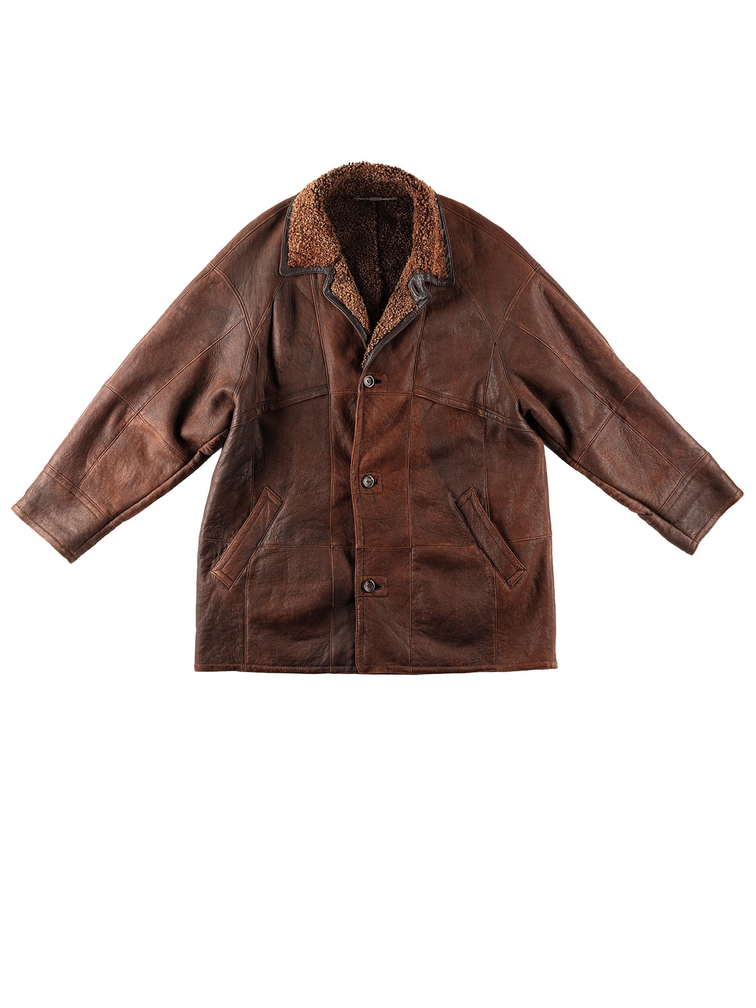 Vintage 90's Men Sheepskin Coat in Brown by Northern Grip