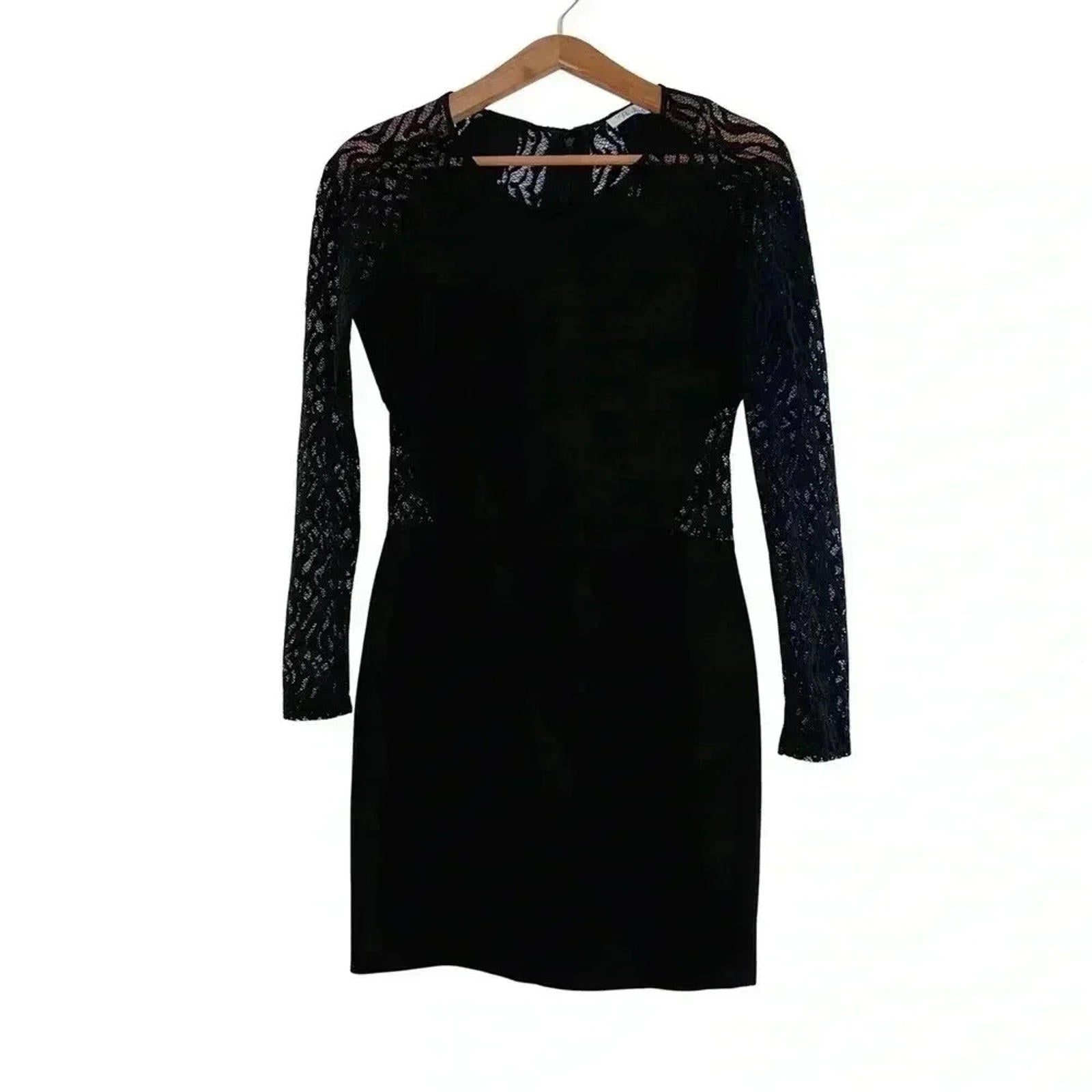 Parker Bauer Black Dress Lace Cutouts Bodycon Cocktail Dress Women's S by Hot Girl Secondhand