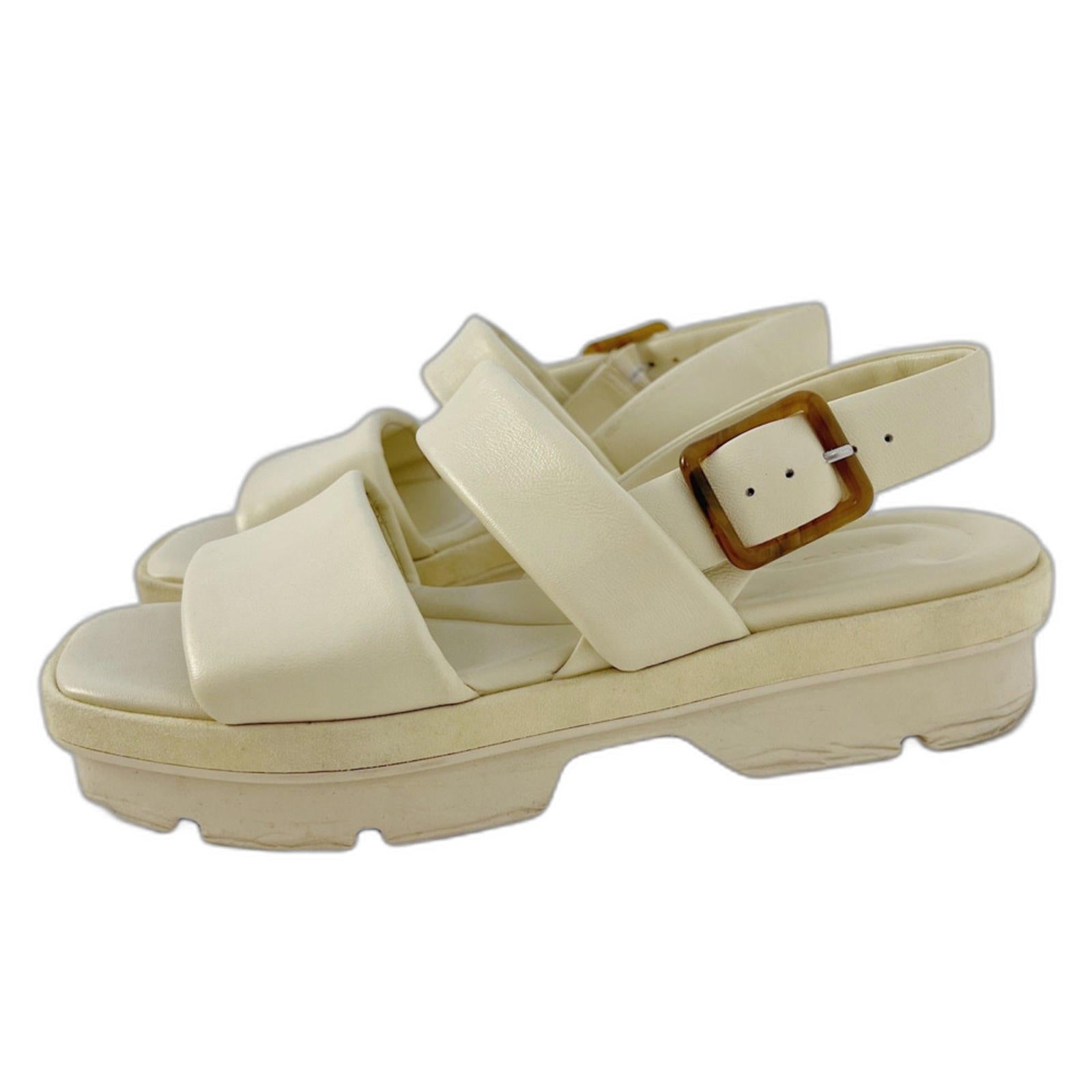 Vince Bowie Lug Sole Sandal in Moonlight White Leather Puffy Women's S by Hot Girl Secondhand
