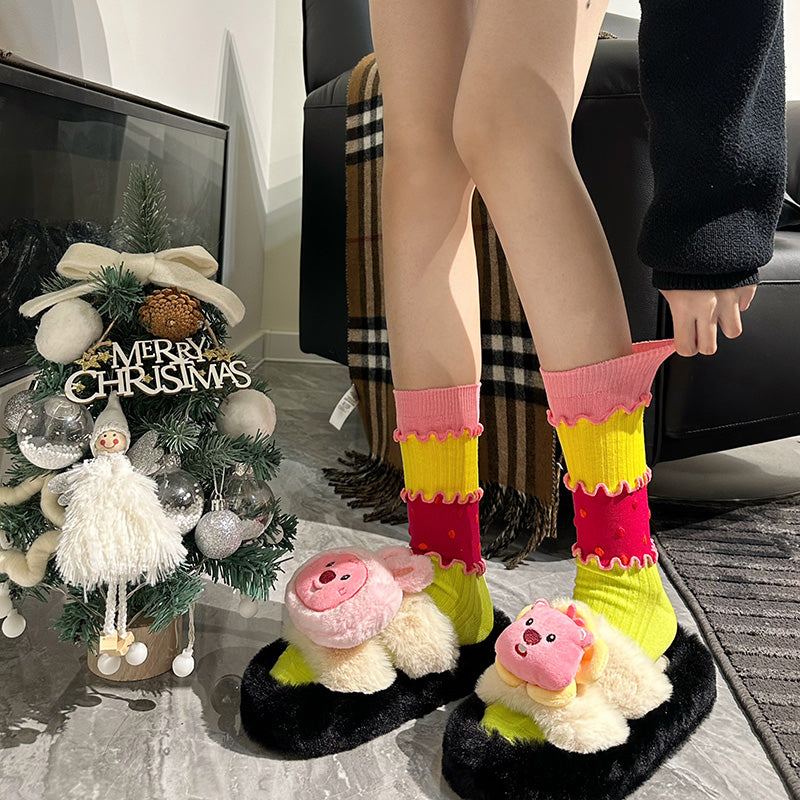 SSWEAT Dopamine Patchwork Dot Socks | Layered Decora Kei Socks by Land Decora