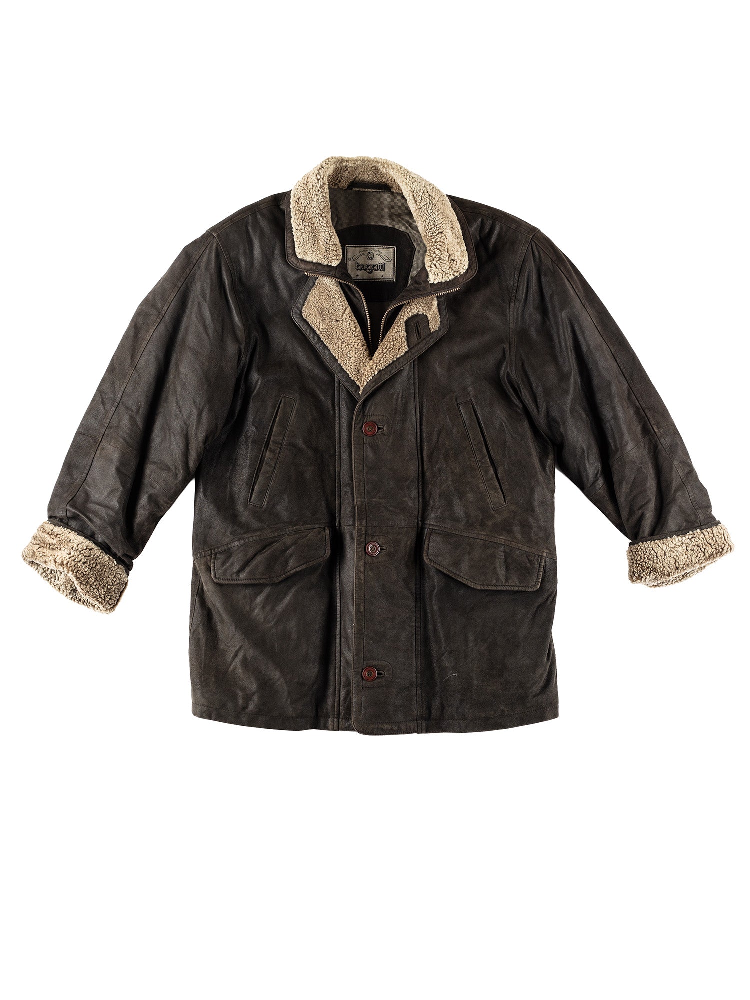 Vintage 90's Bugatti Men Suede Coat in Black by Northern Grip