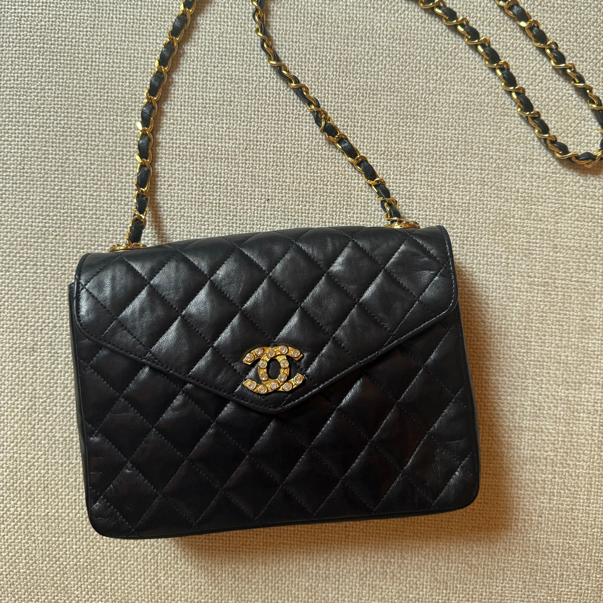 Chanel Vintage Crystal Embellished Classic Flap by The Vintage New Yorker