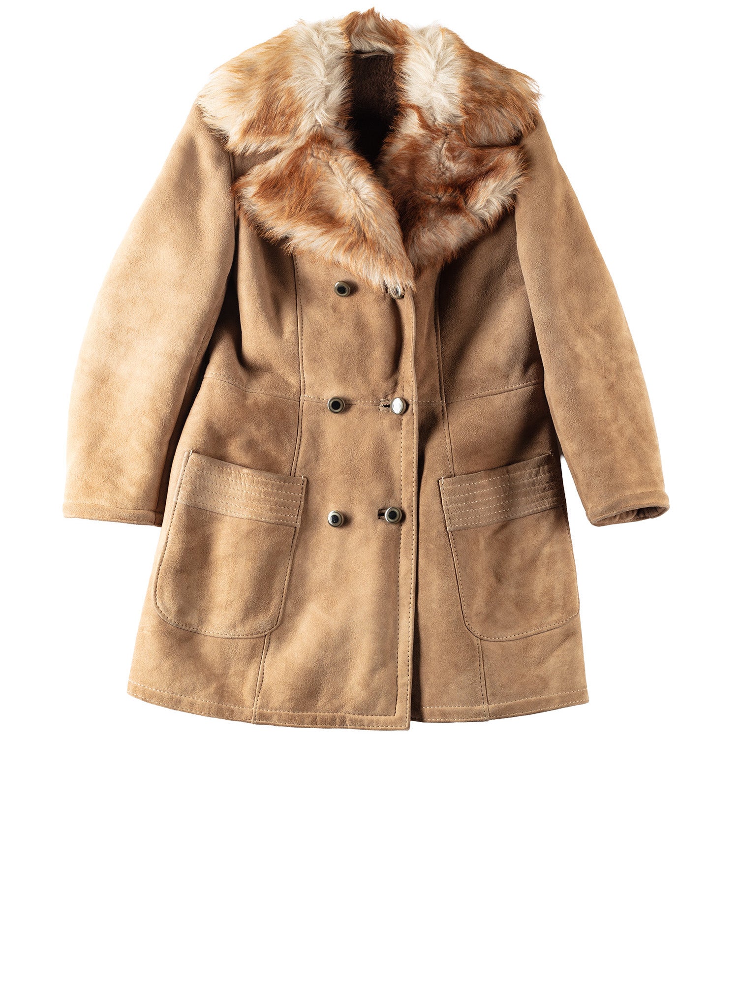 Vintage 70's Women Sheepskin Penny Lane Coat in Beige by Northern Grip