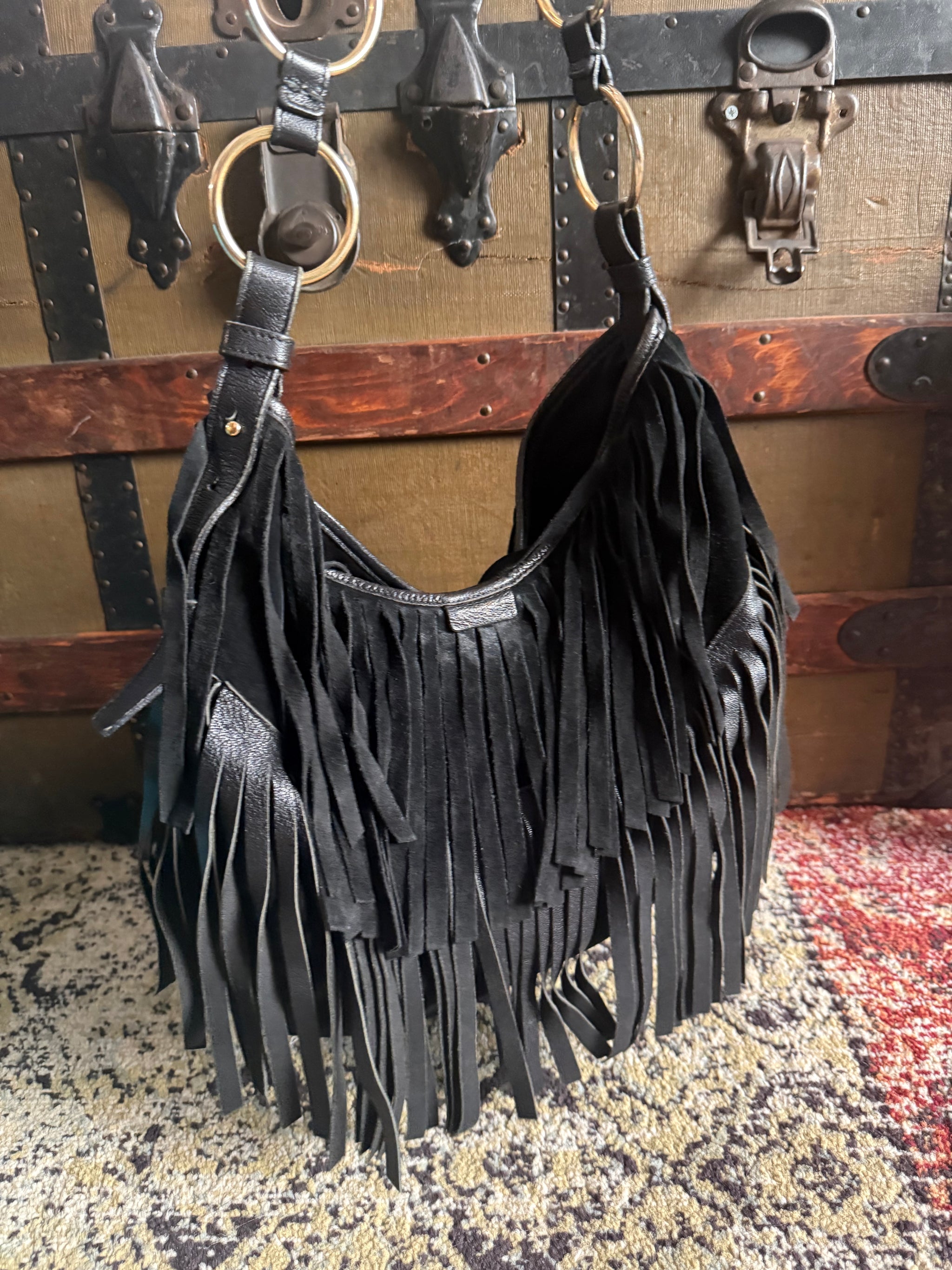Yves Saint Laurent La Boheme Suede Fringe Shoulder by The Vintage New Yorker