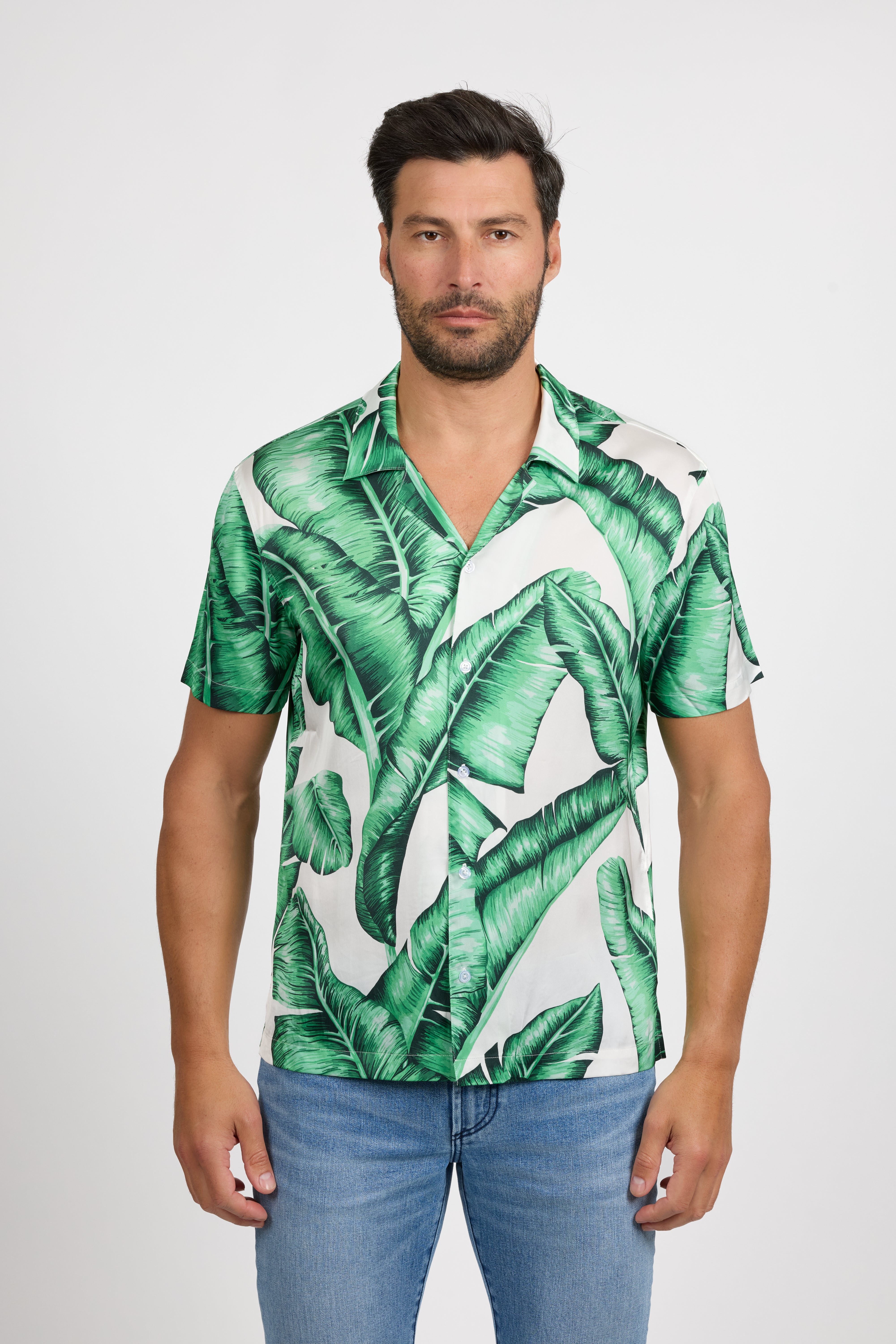 Bond Shirt Beverly Hills Men's Short Sleeve Viscose Shirt by MONFRERE