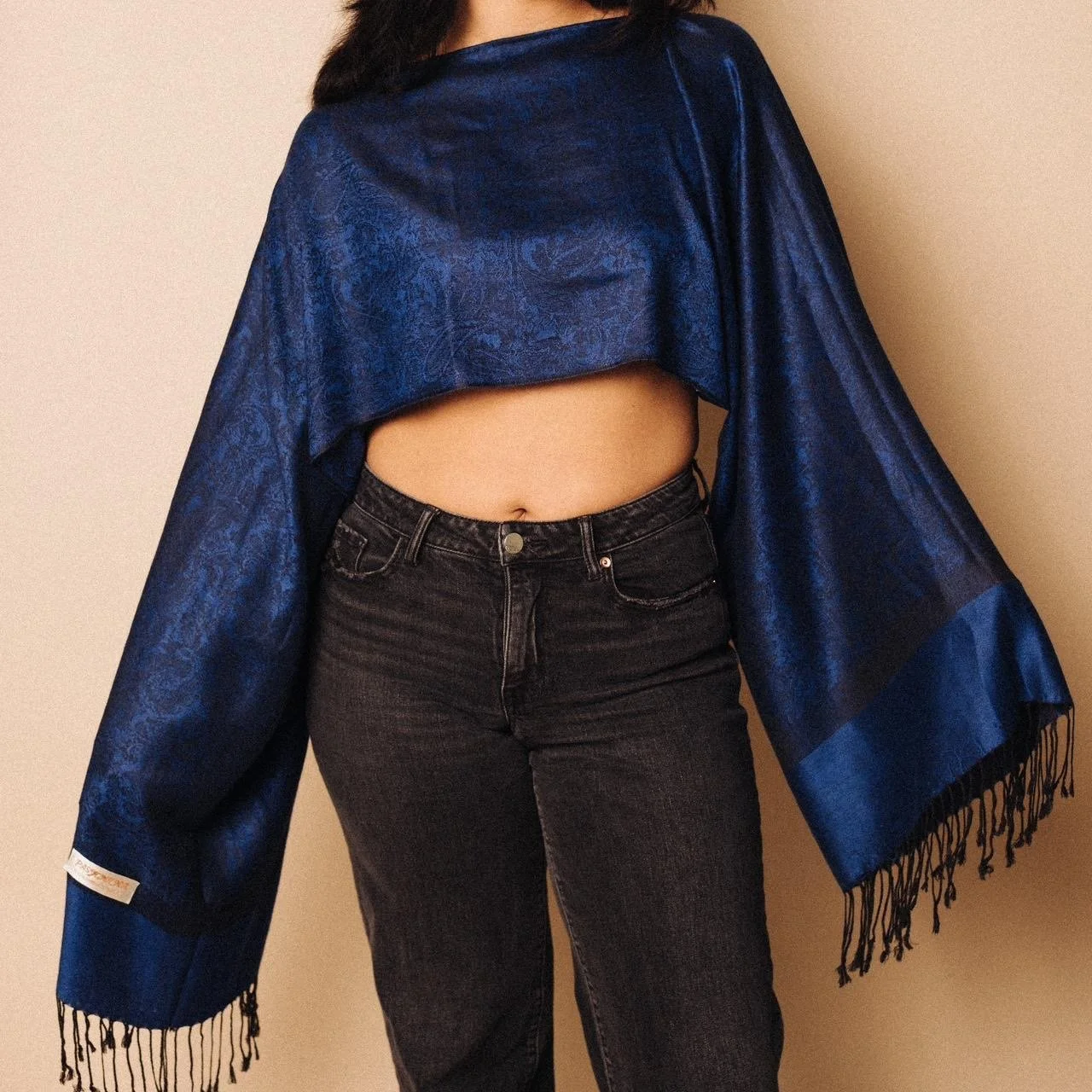 Deep blue pashmina top by Luvsav